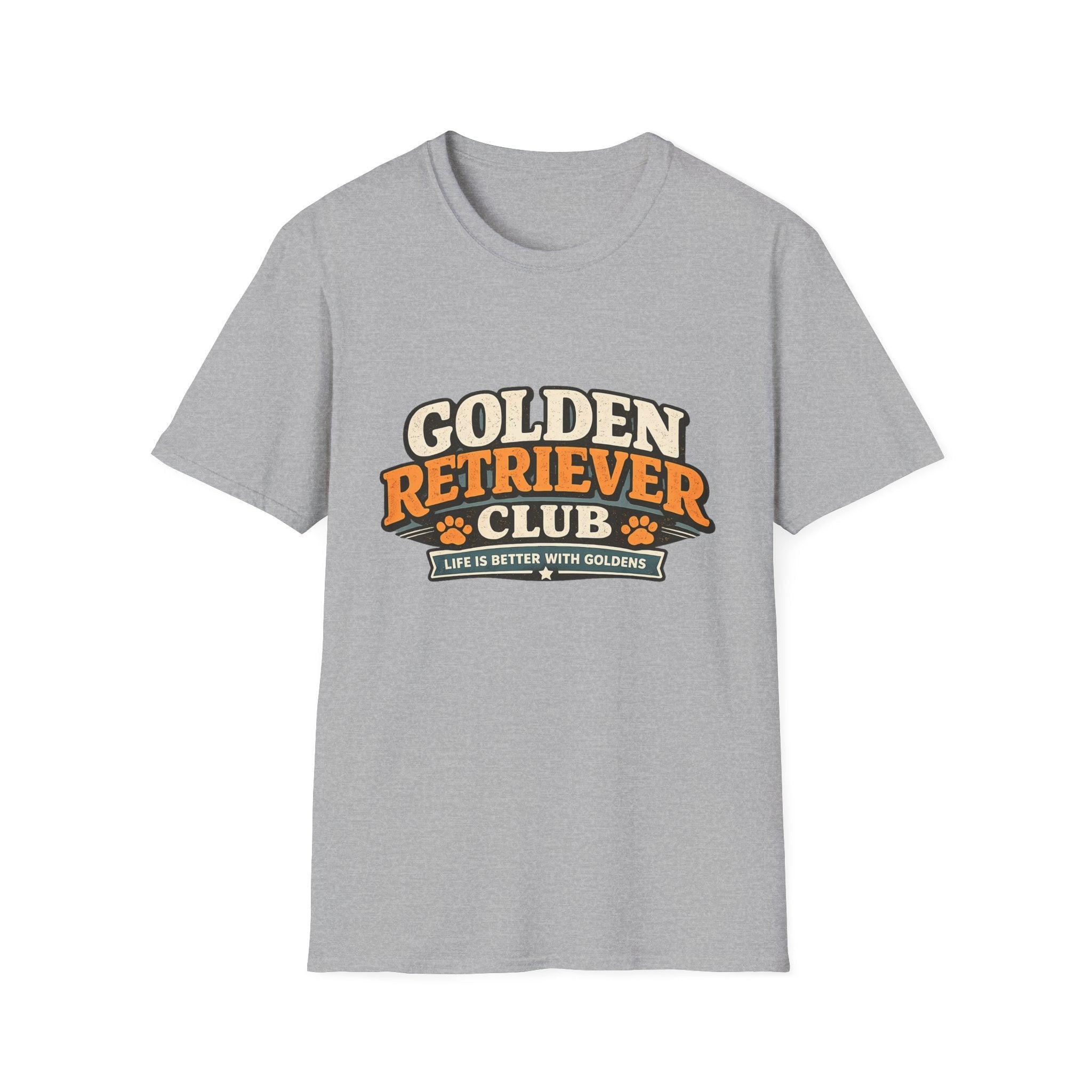 Golden Retriever Club T-Shirt — Retro Paw Print Dog Lover Tee Printify