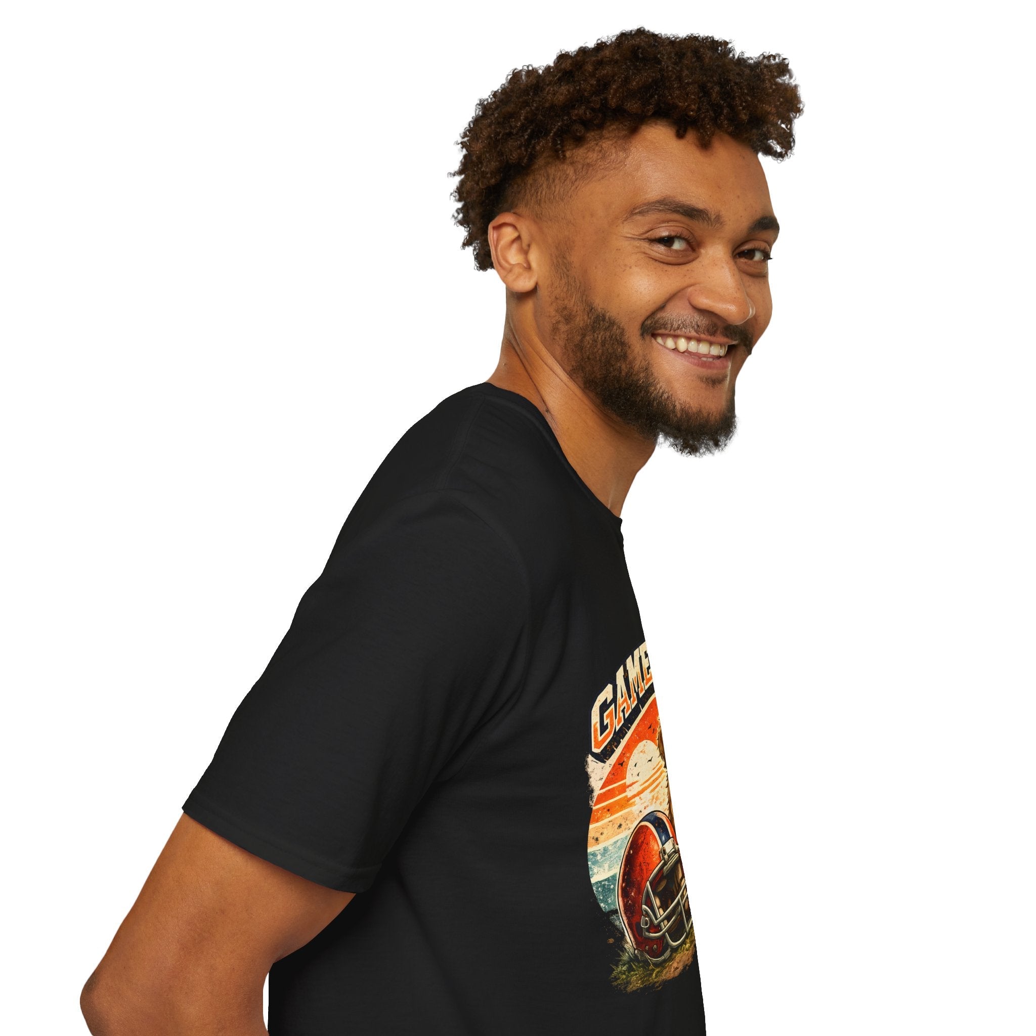 Game Day T-Shirt — Retro Golden Retriever Football Tee Printify