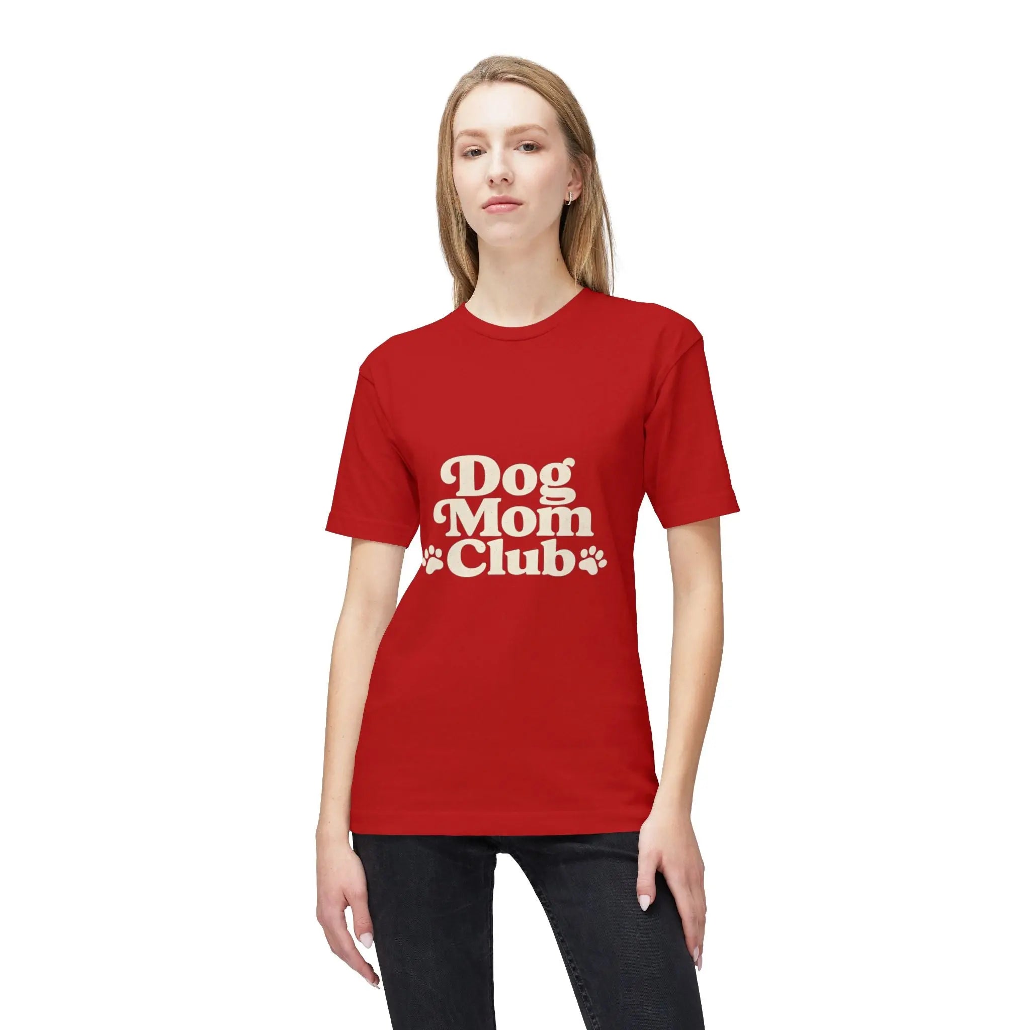 Dog Mom Club T-Shirt — Cute Paw Print Graphic Tee for Dog Lovers Printify