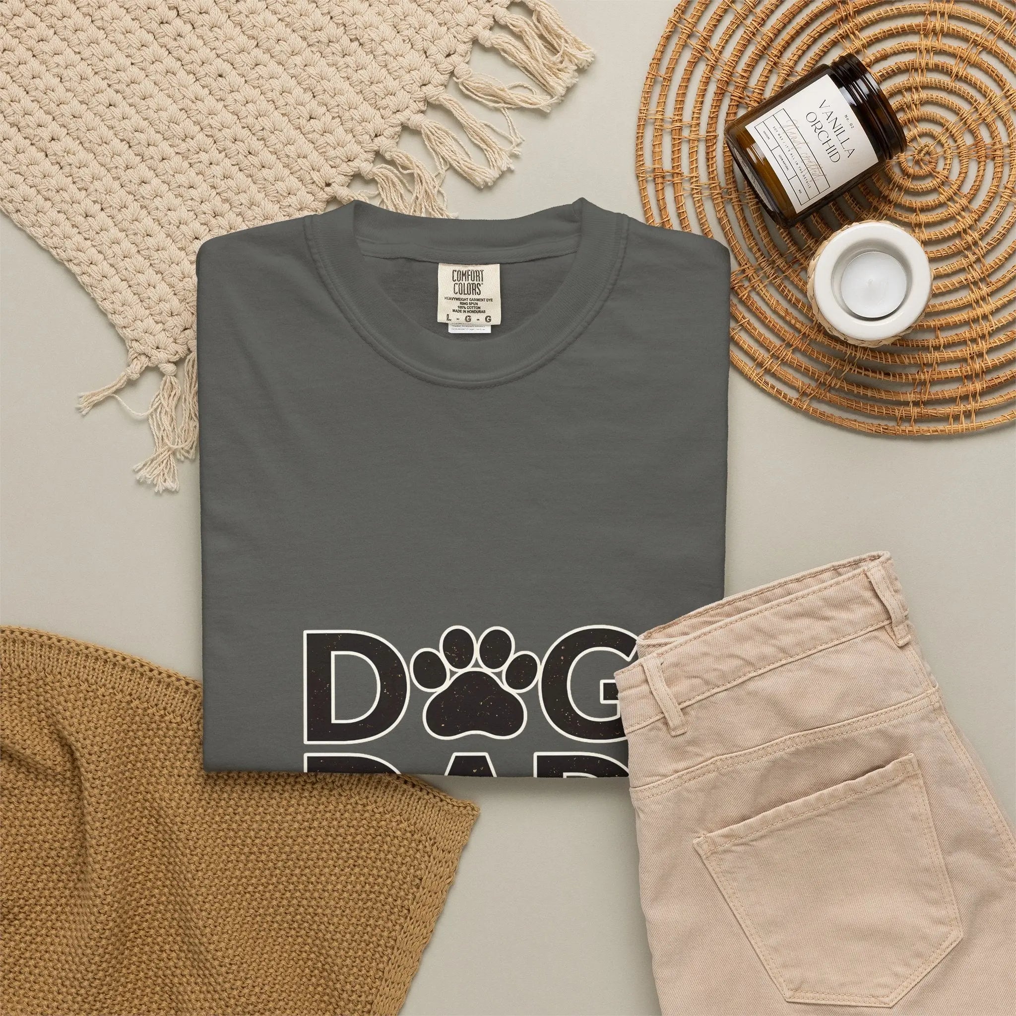 Dog Dad T-Shirt — Paw Print Graphic Tee for Dog Lovers