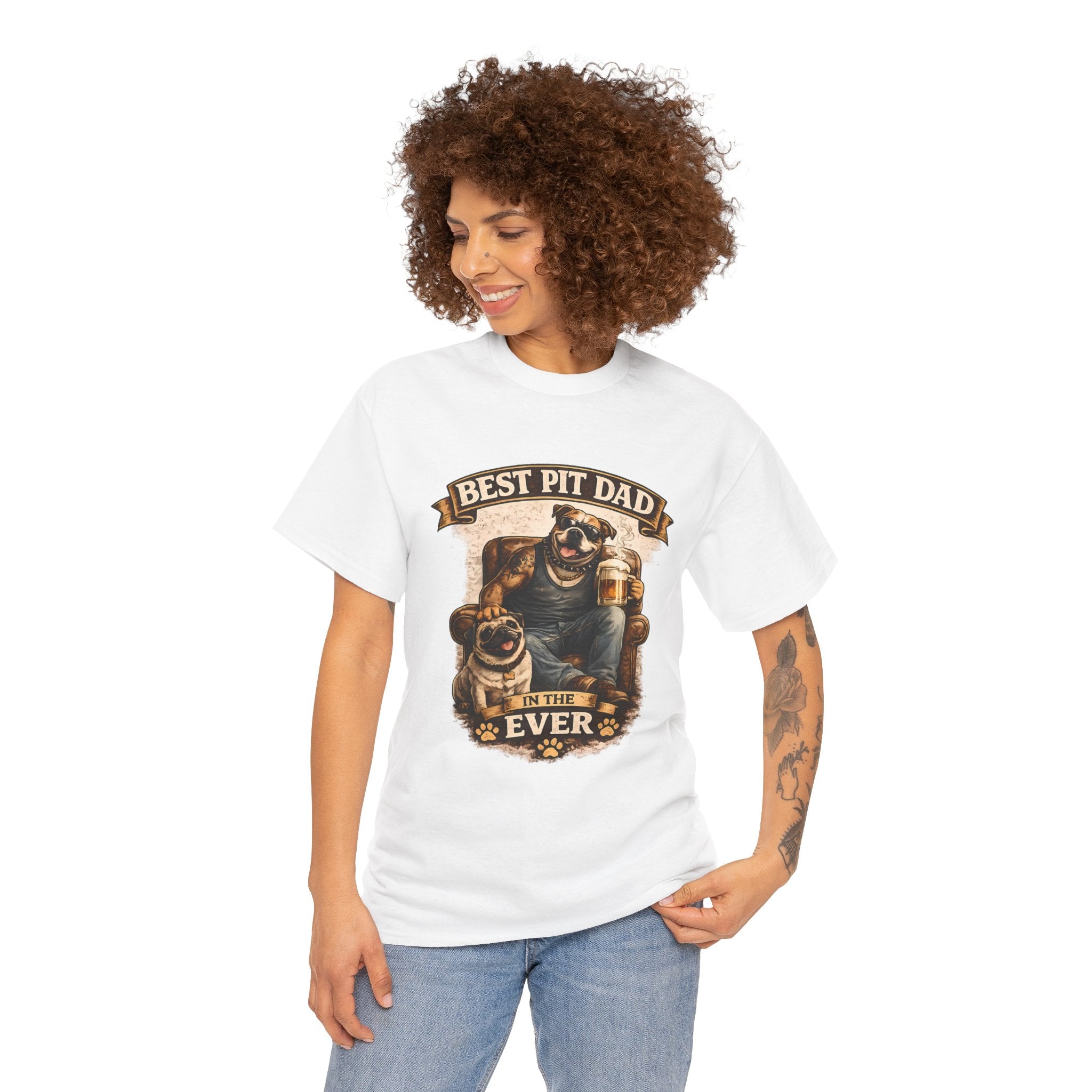 Pit Bull Dad T‑Shirt - “Best Pit Dad Ever” Cute Pitbull Father Tee