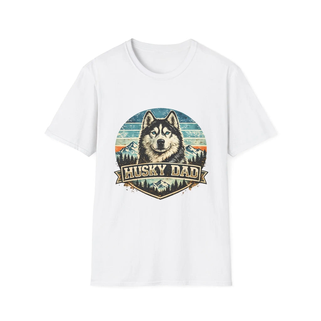 Husky Dad T-Shirt — Retro Siberian Husky Graphic Tee for Dog Lovers
