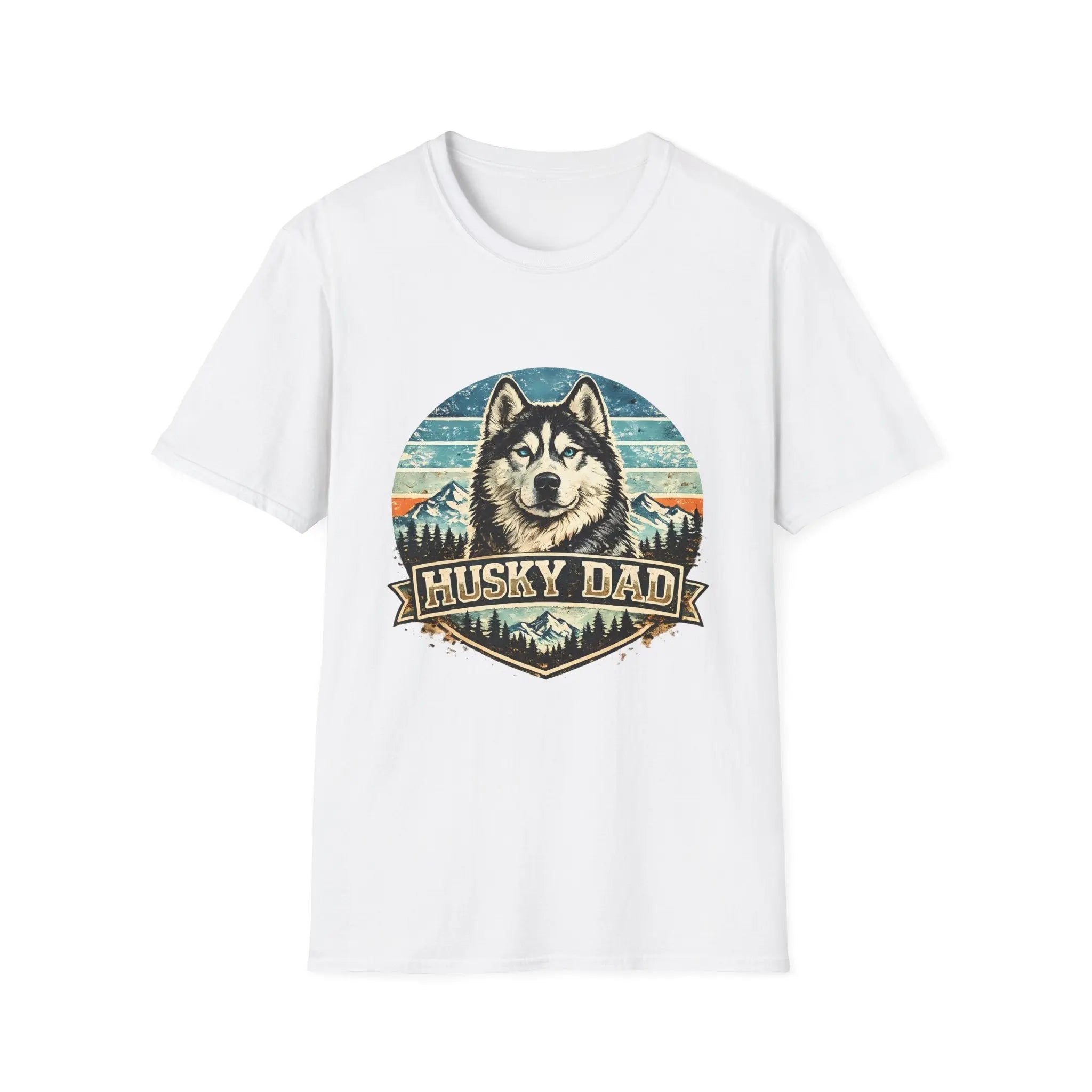 Husky Dad T-Shirt — Retro Siberian Husky Graphic Tee for Dog Lovers