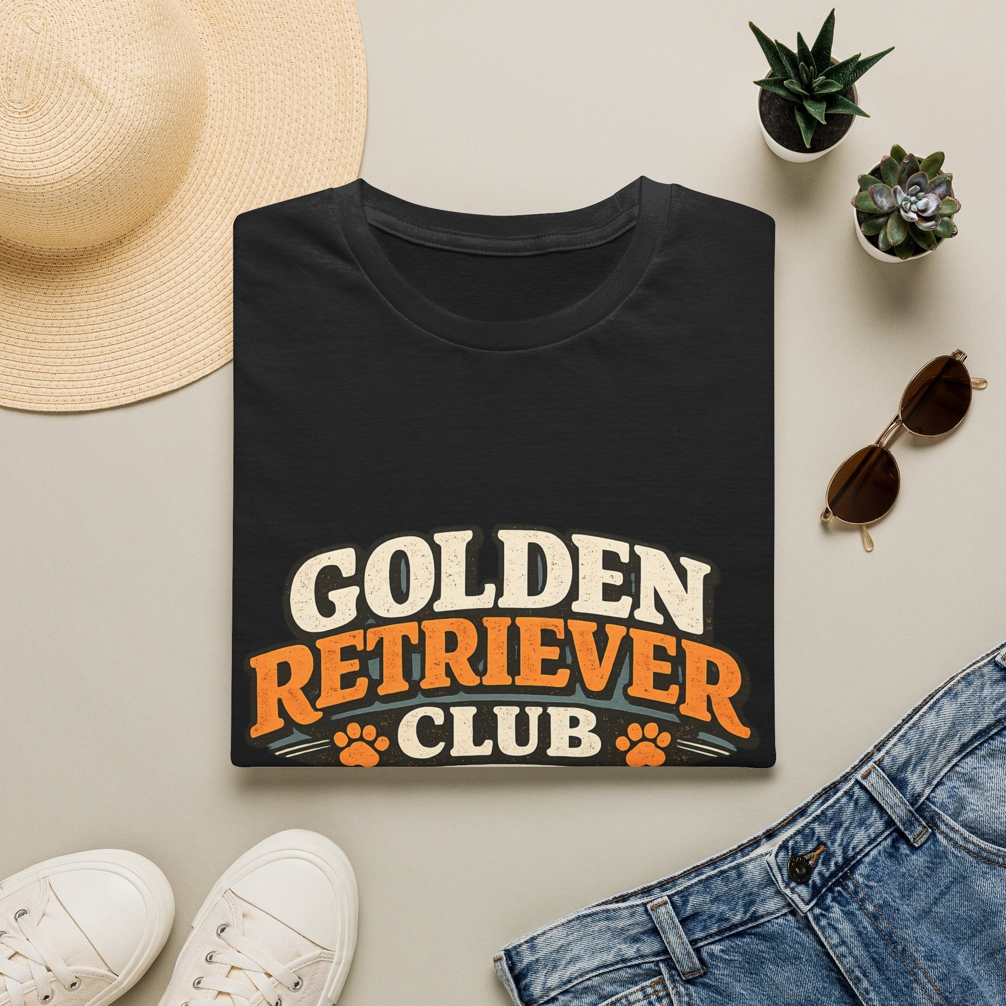 Golden Retriever Club T-Shirt — Retro Paw Print Dog Lover Tee Printify