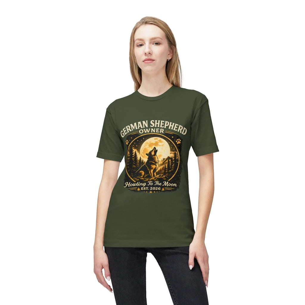 Howling to the Moon German Shepherd T-Shirt — Dog Owner Gift Printify