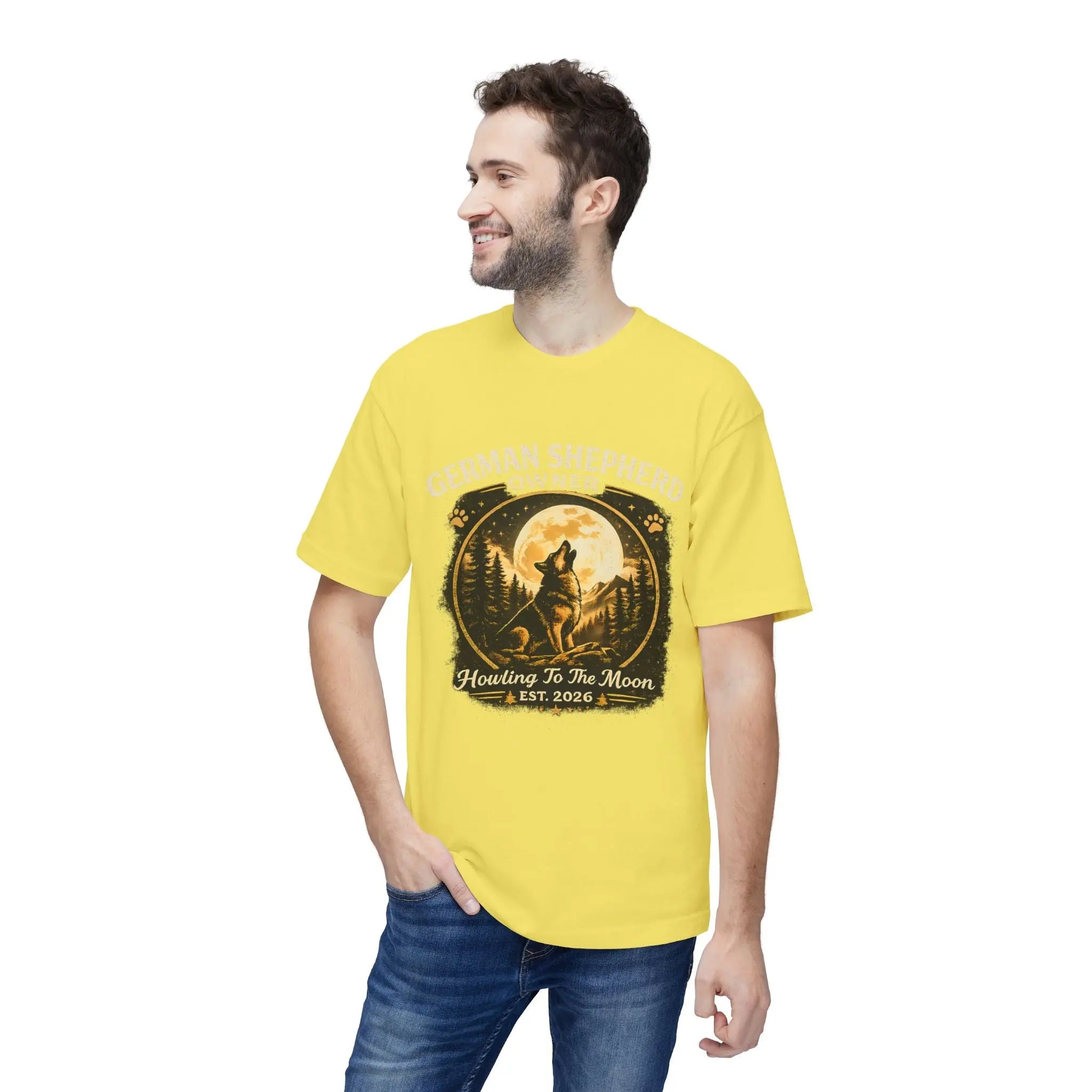Howling to the Moon German Shepherd T-Shirt — Dog Owner Gift Printify