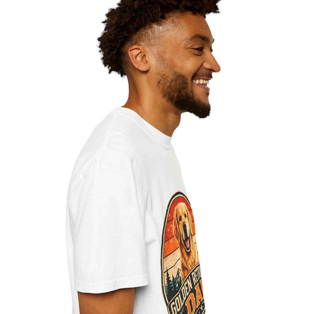 Golden Retriever Dad T-Shirt — Vintage Paw Print Dog Dad Tee