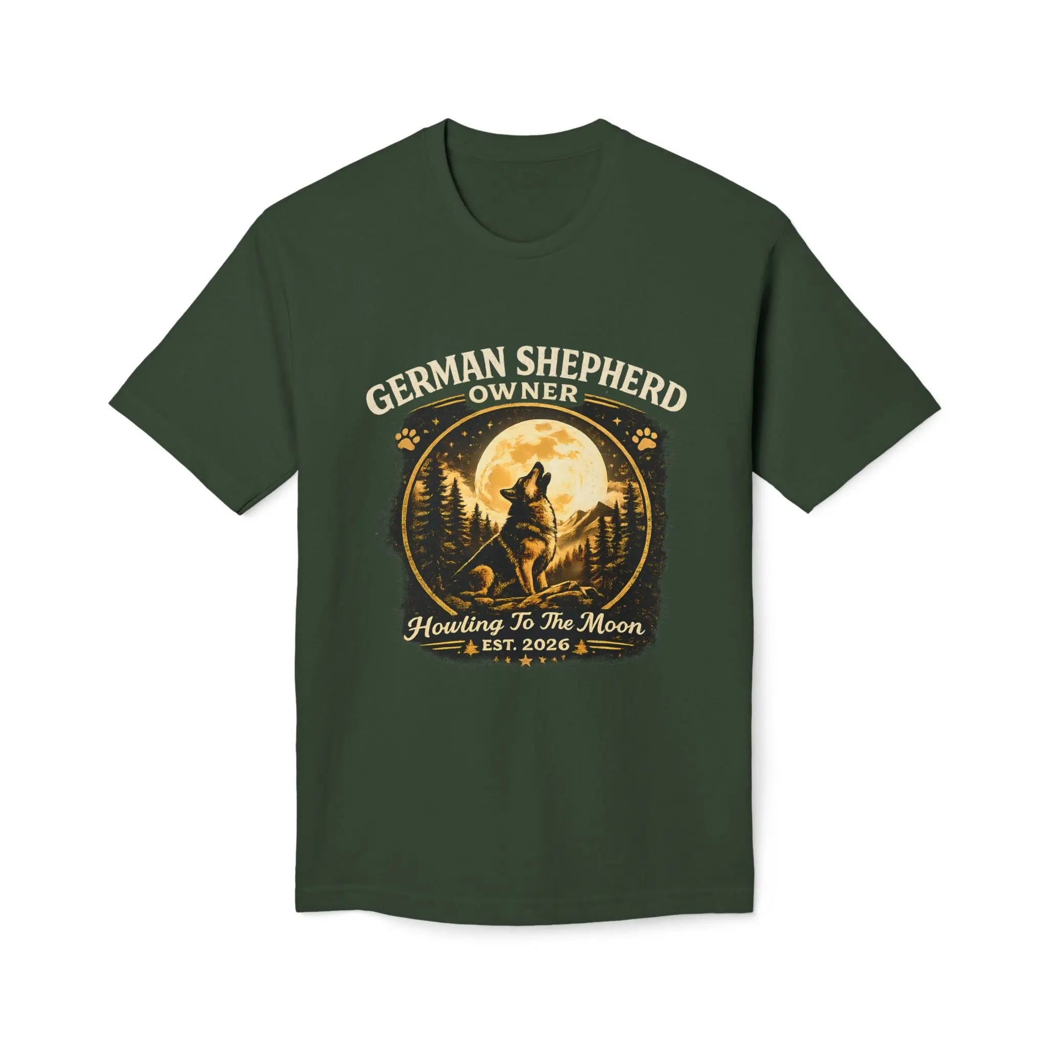 Howling to the Moon German Shepherd T-Shirt — Dog Owner Gift Printify