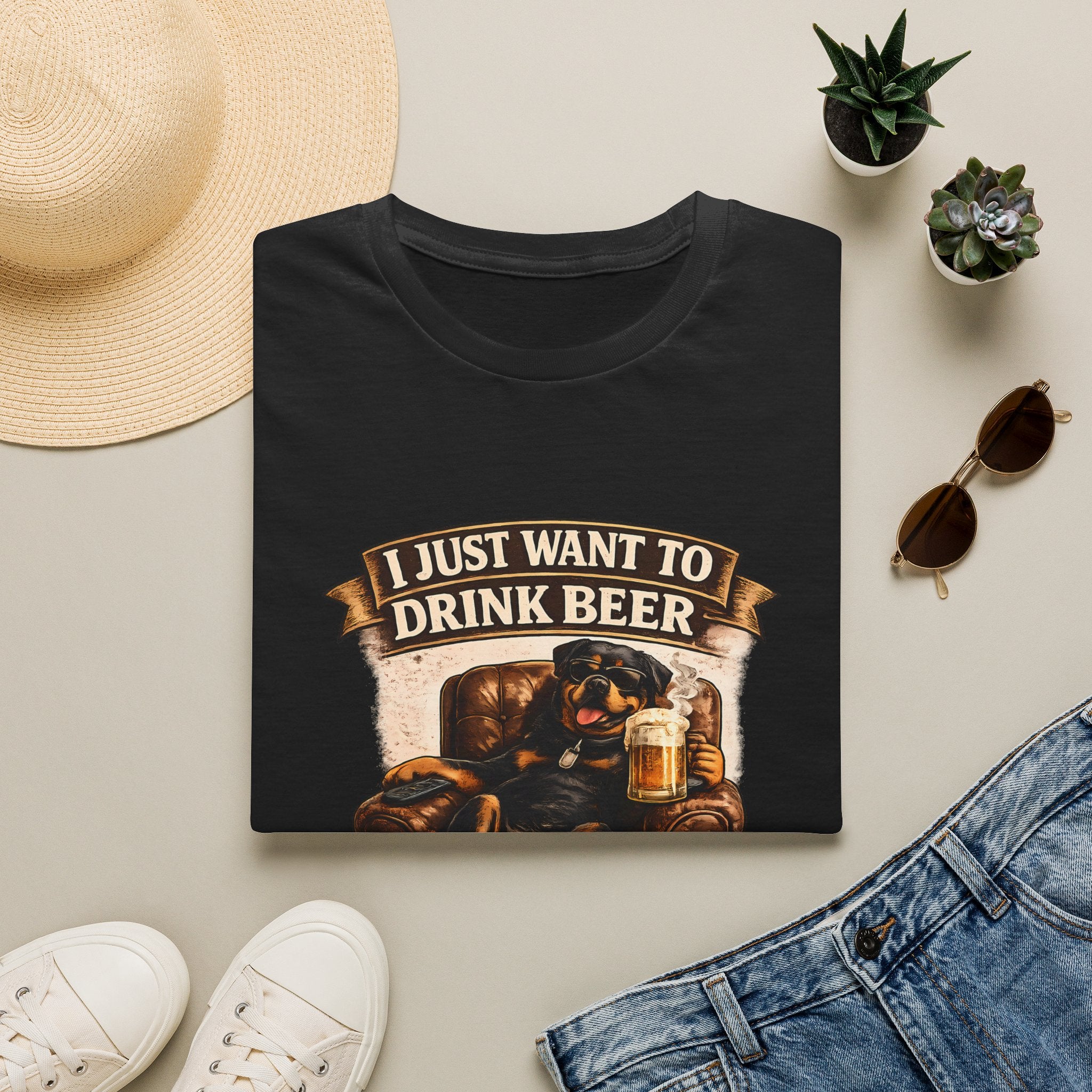 Beer & Dog T-Shirt — "I Just Want to Drink Beer & Hang With My Dog" Graphic Tee