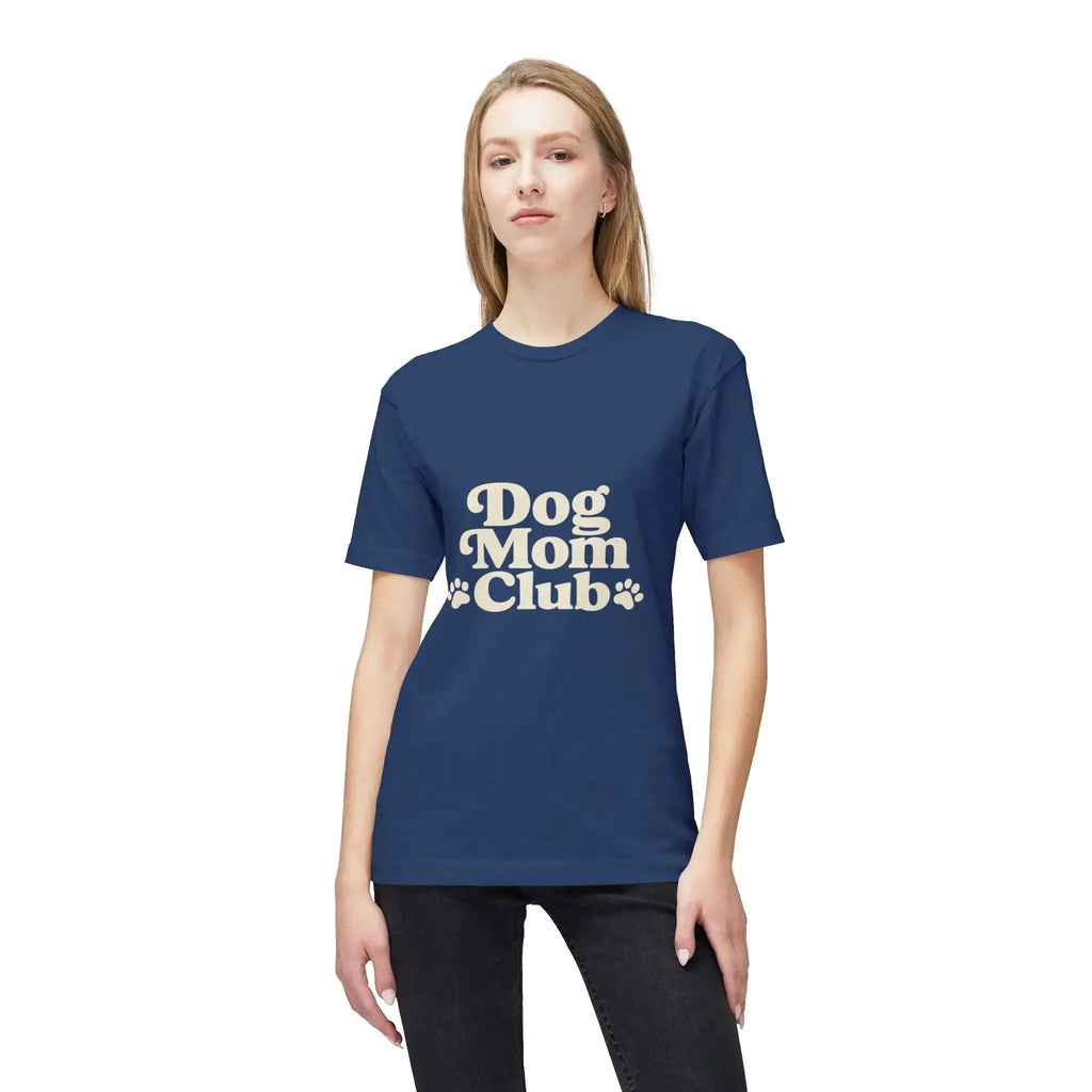 Dog Mom Club T-Shirt — Cute Paw Print Graphic Tee for Dog Lovers Printify