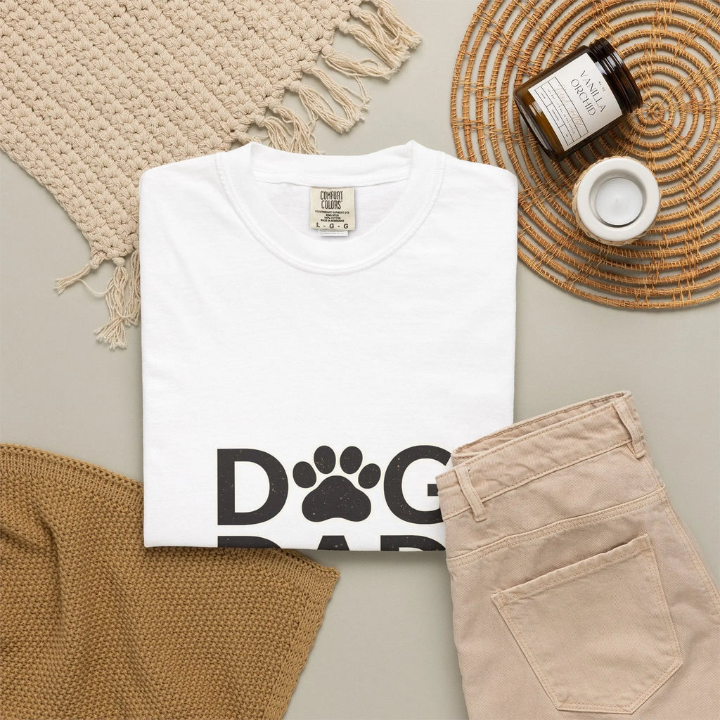 Dog Dad T-Shirt — Paw Print Graphic Tee for Dog Lovers