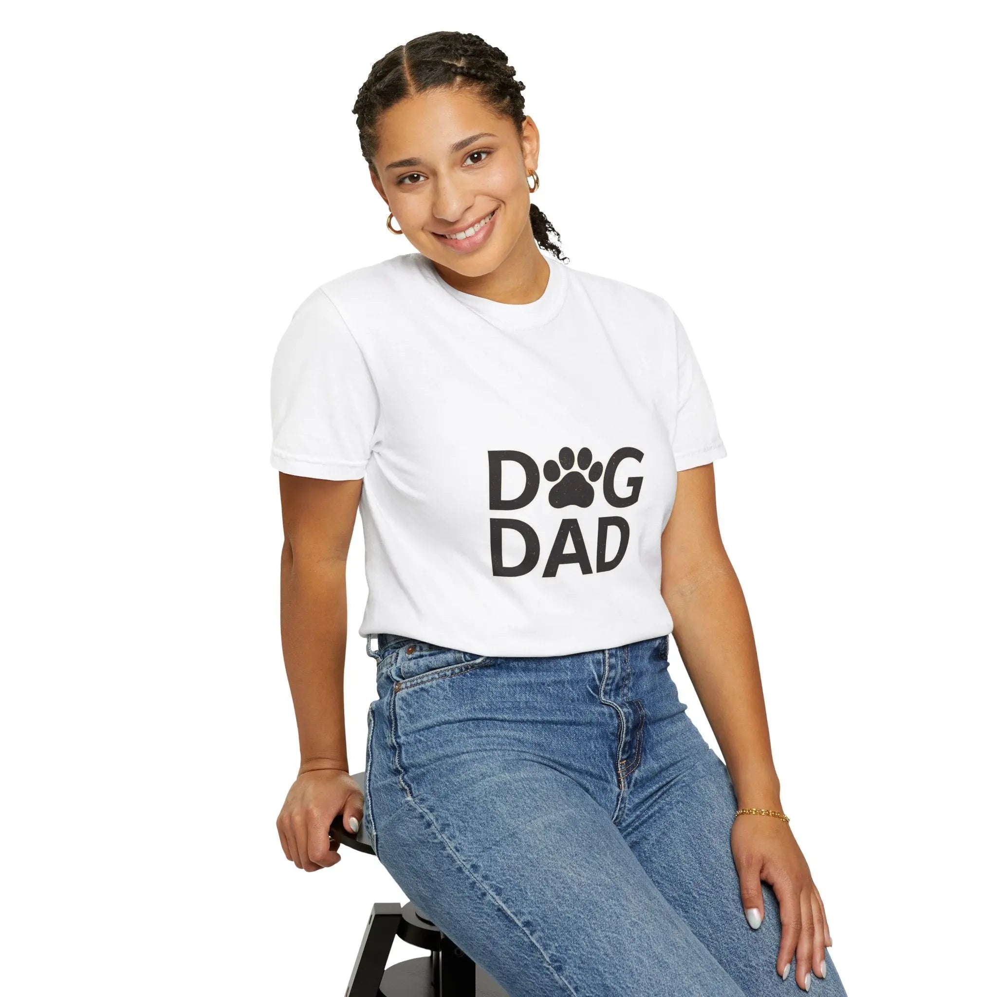 Dog Dad T-Shirt — Paw Print Graphic Tee for Dog Lovers