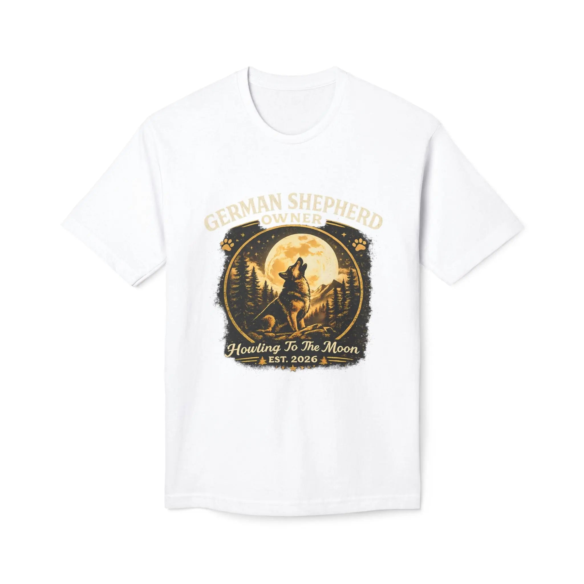 Howling to the Moon German Shepherd T-Shirt — Dog Owner Gift Printify