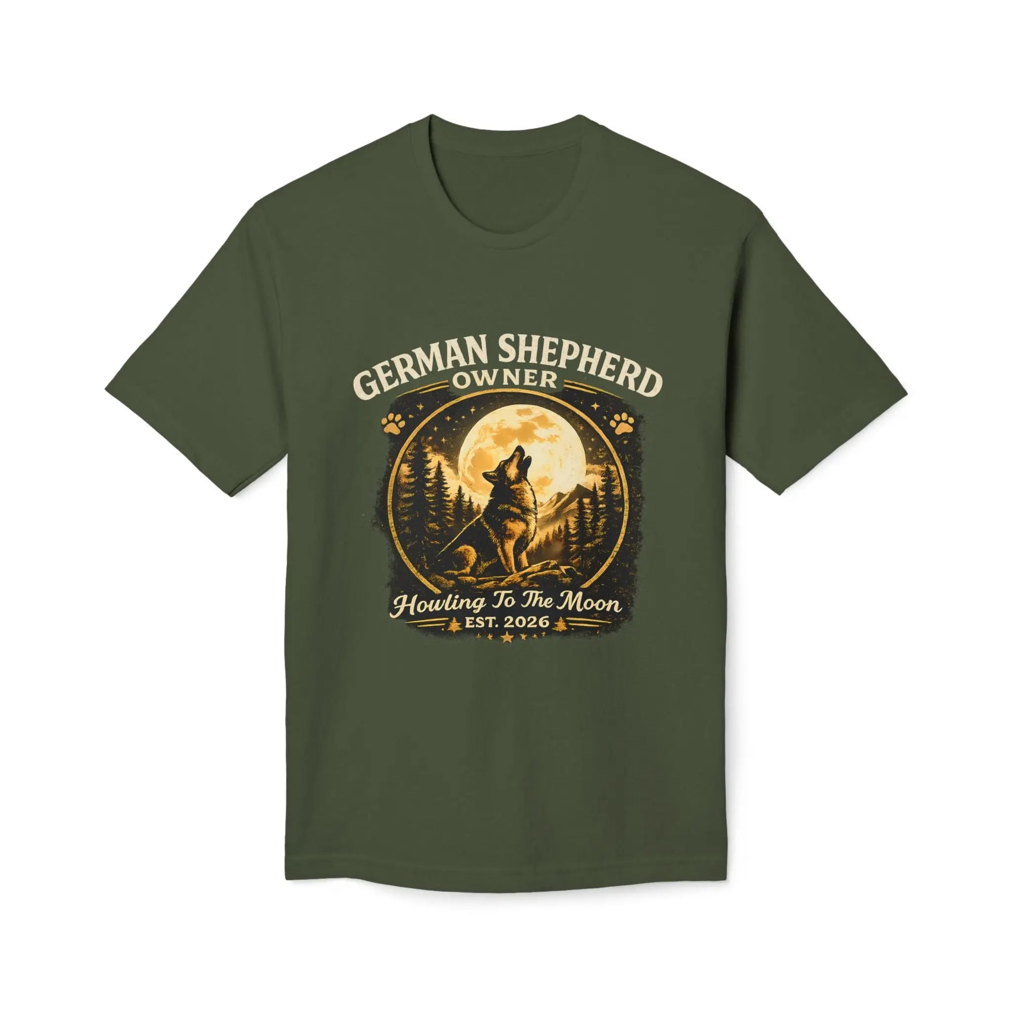 Howling to the Moon German Shepherd T-Shirt — Dog Owner Gift Printify