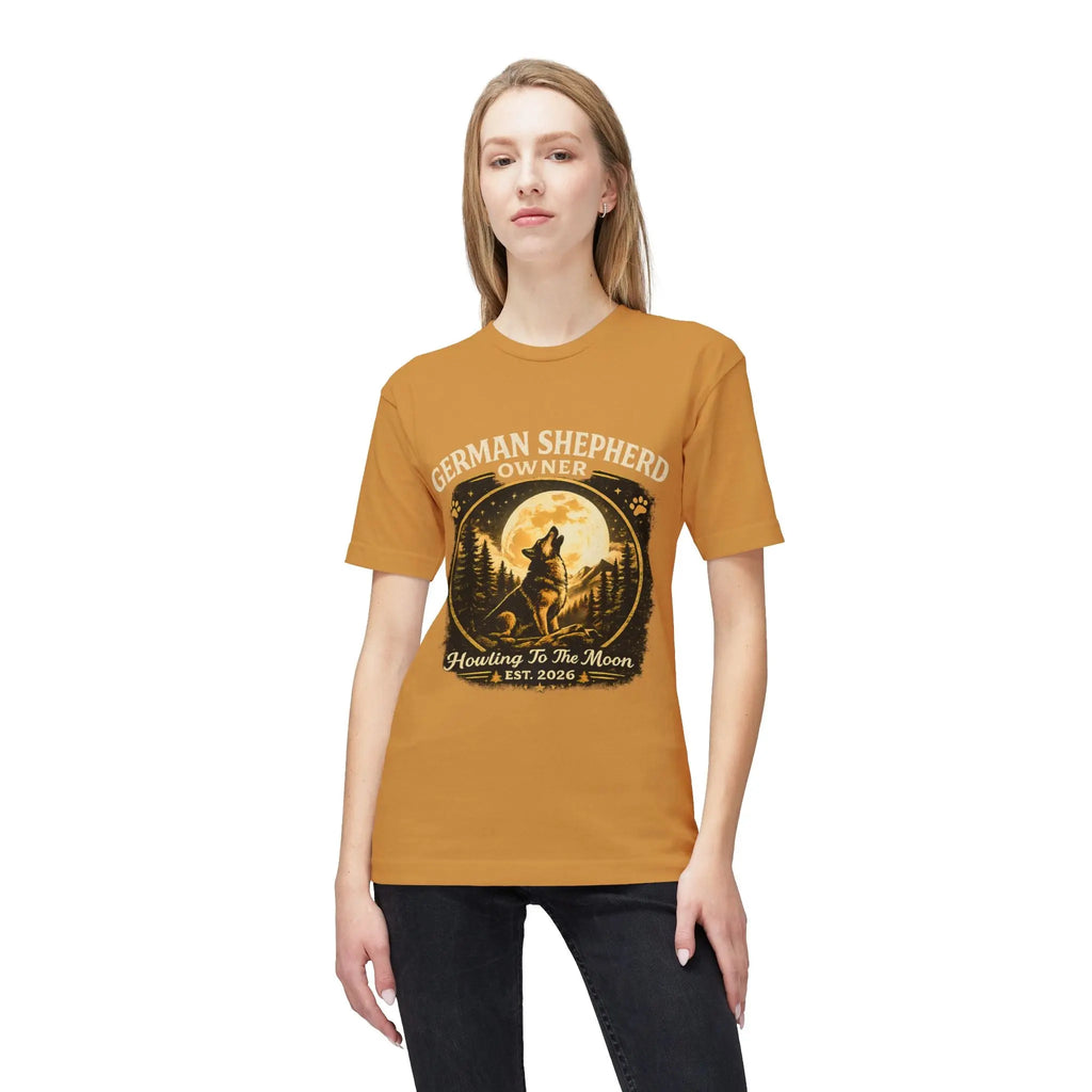 Howling to the Moon German Shepherd T-Shirt — Dog Owner Gift Printify