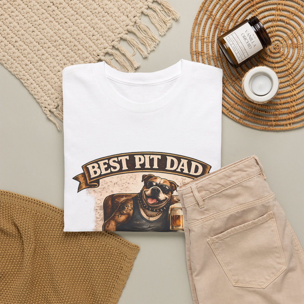 Pit Bull Dad T‑Shirt - “Best Pit Dad Ever” Cute Pitbull Father Tee
