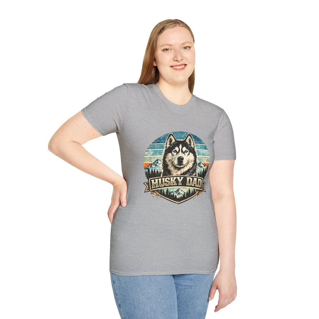 Husky Dad T-Shirt — Retro Siberian Husky Graphic Tee for Dog Lovers