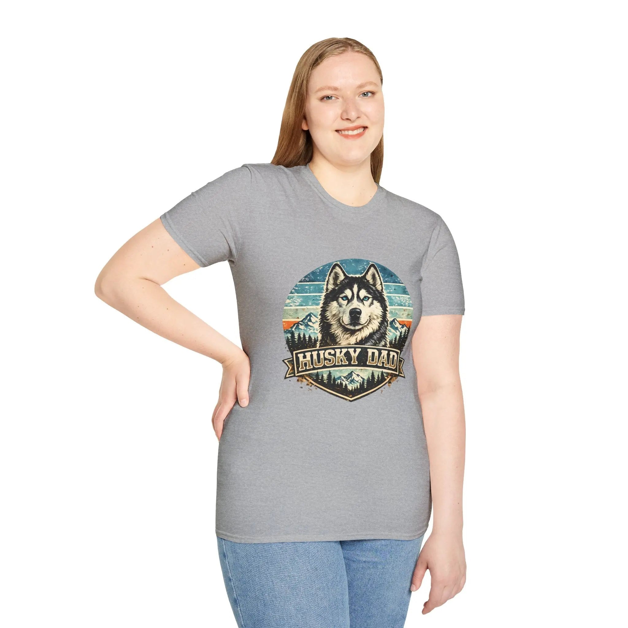 Husky Dad T-Shirt — Retro Siberian Husky Graphic Tee for Dog Lovers