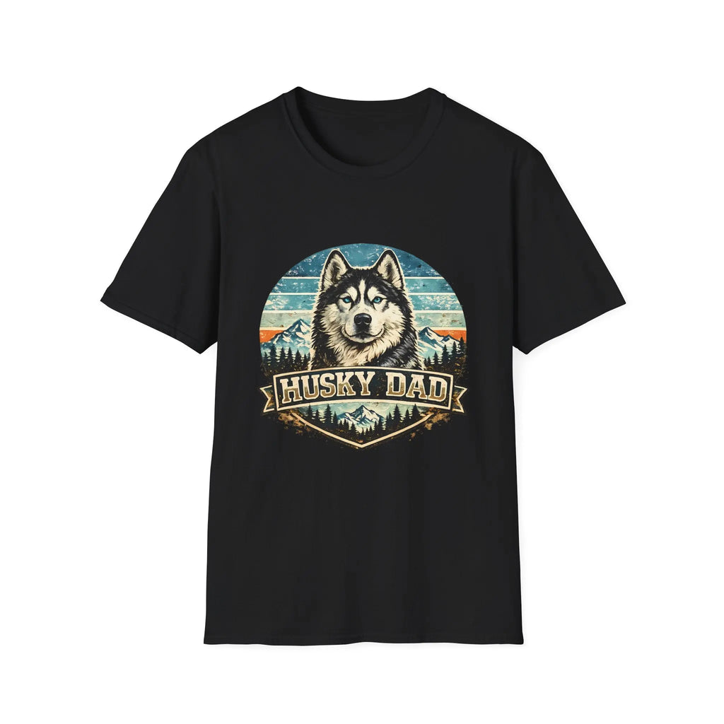 Husky Dad T-Shirt — Retro Siberian Husky Graphic Tee for Dog Lovers