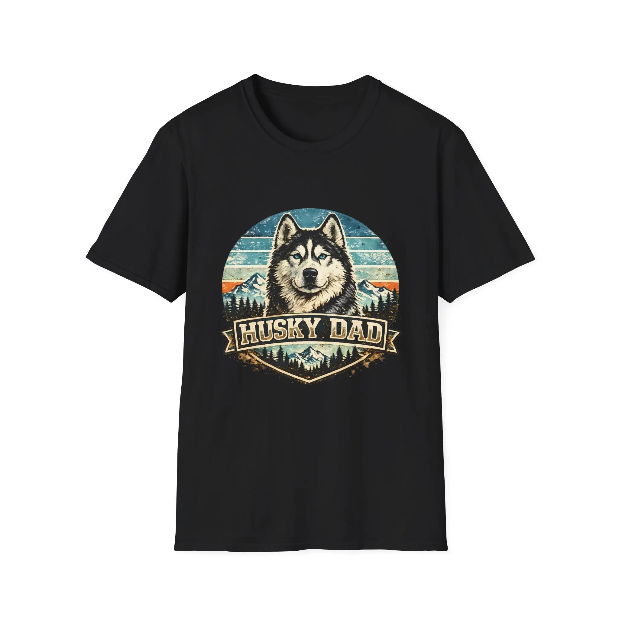 Husky Dad T-Shirt — Retro Siberian Husky Graphic Tee for Dog Lovers