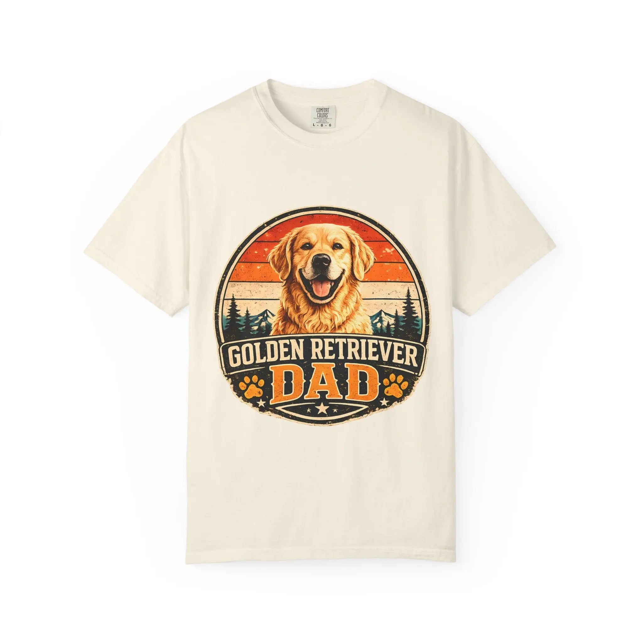 Golden Retriever Dad T-Shirt — Vintage Paw Print Dog Dad Tee