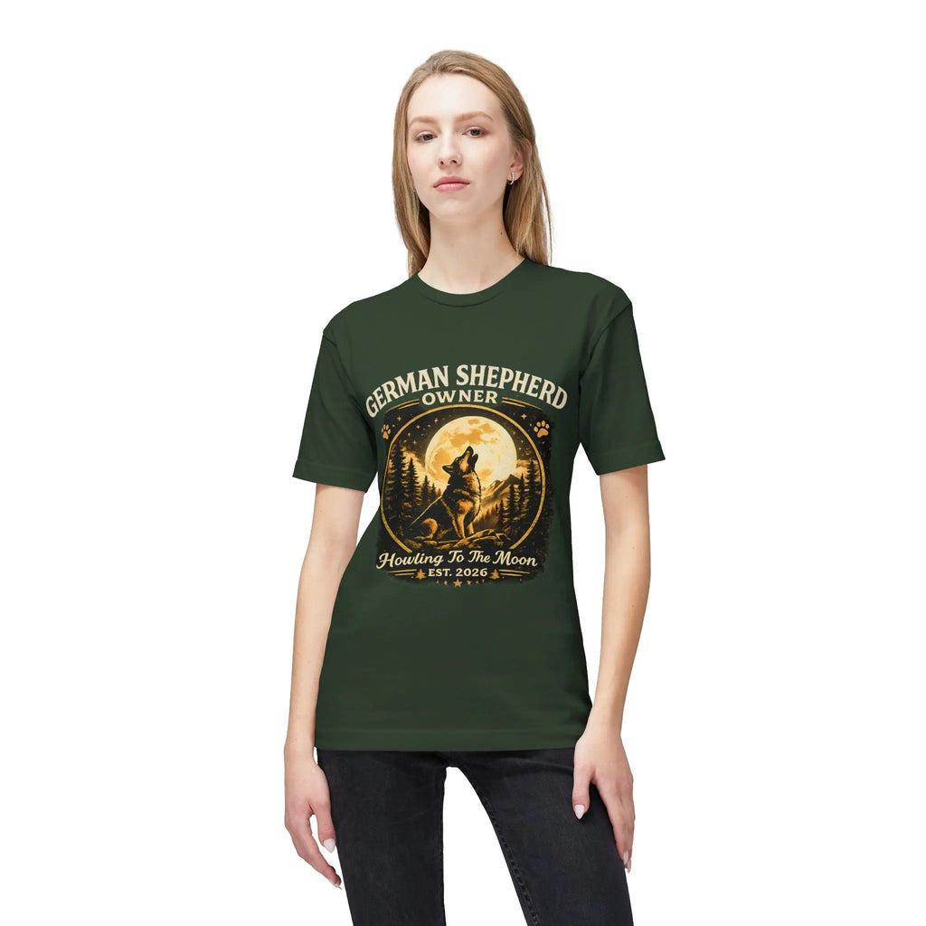 Howling to the Moon German Shepherd T-Shirt — Dog Owner Gift Printify