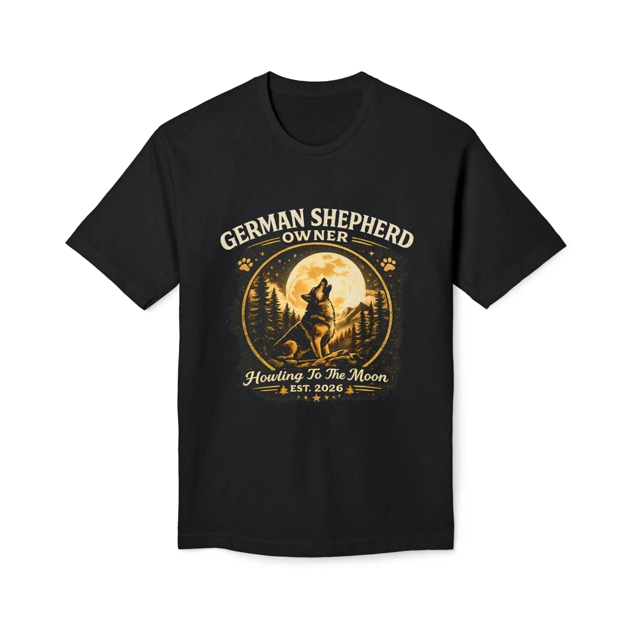 Howling to the Moon German Shepherd T-Shirt — Dog Owner Gift Printify