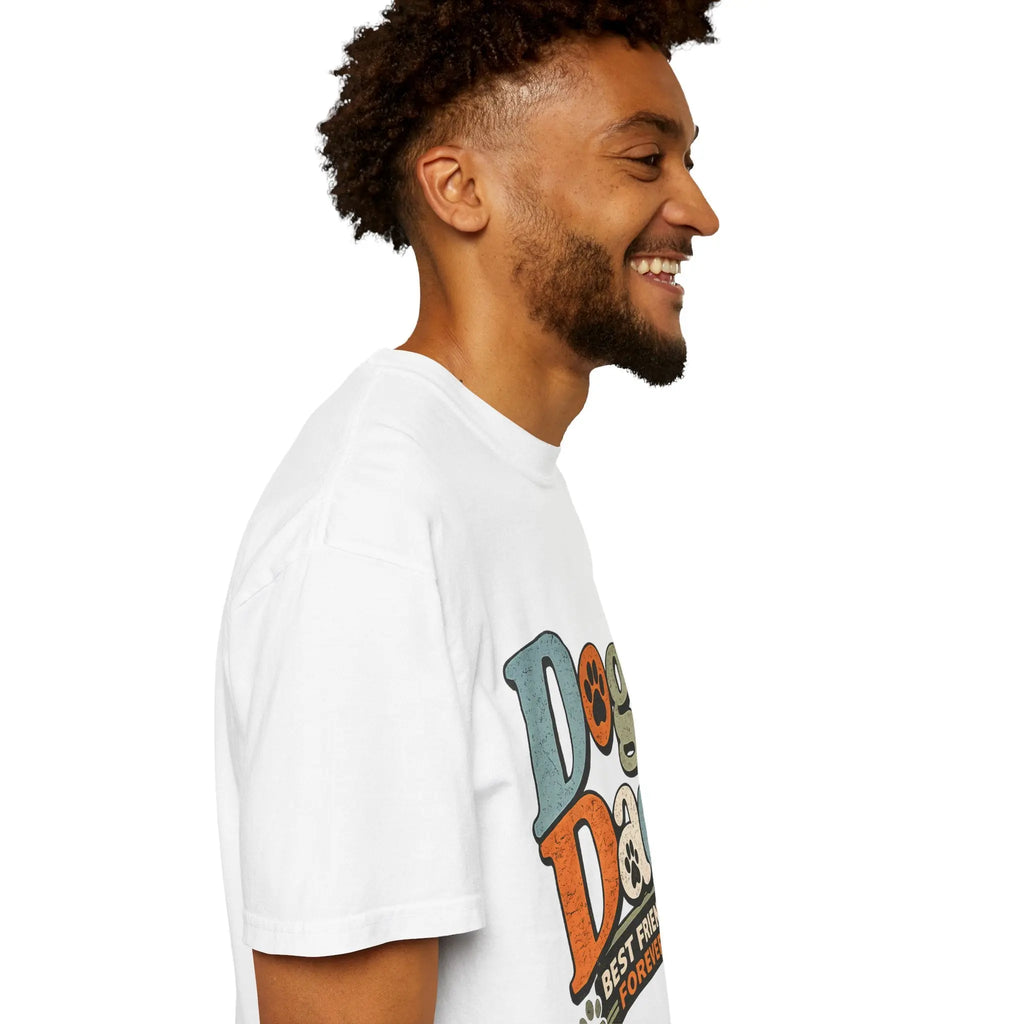 Dog Dad T-Shirt — "Best Friend Forever" Vintage Paw Print Tee Printify