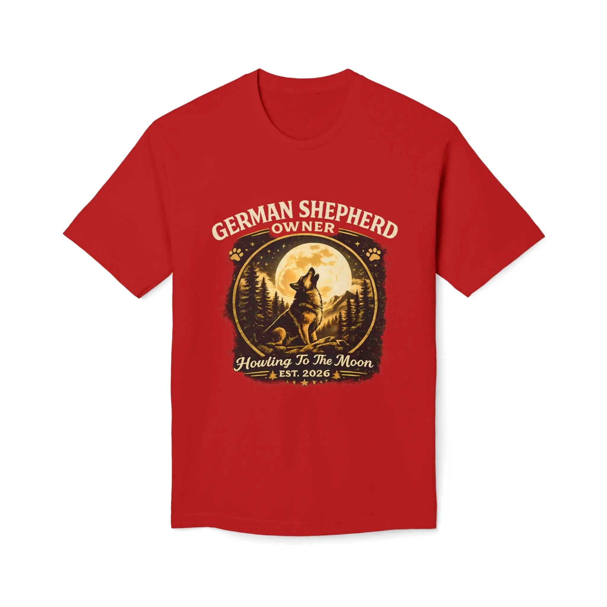 Howling to the Moon German Shepherd T-Shirt — Dog Owner Gift Printify