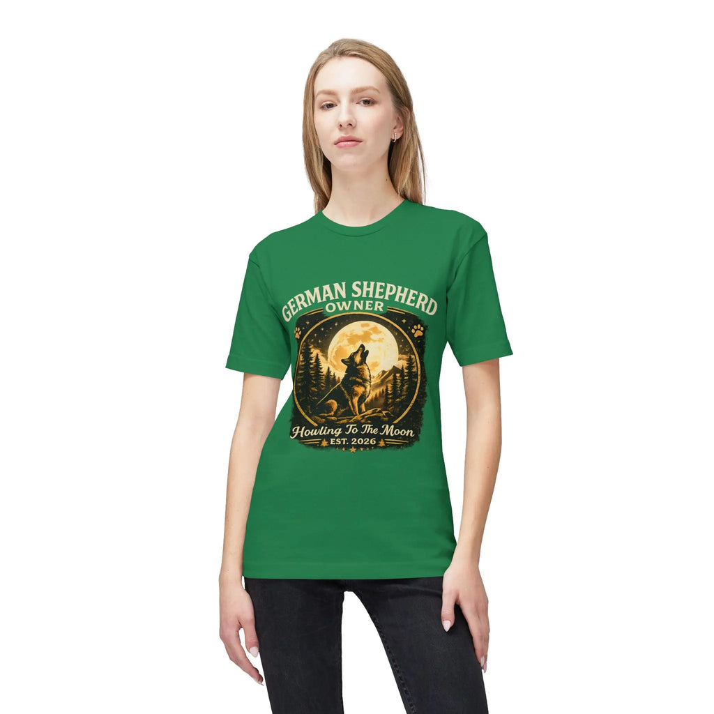 Howling to the Moon German Shepherd T-Shirt — Dog Owner Gift Printify