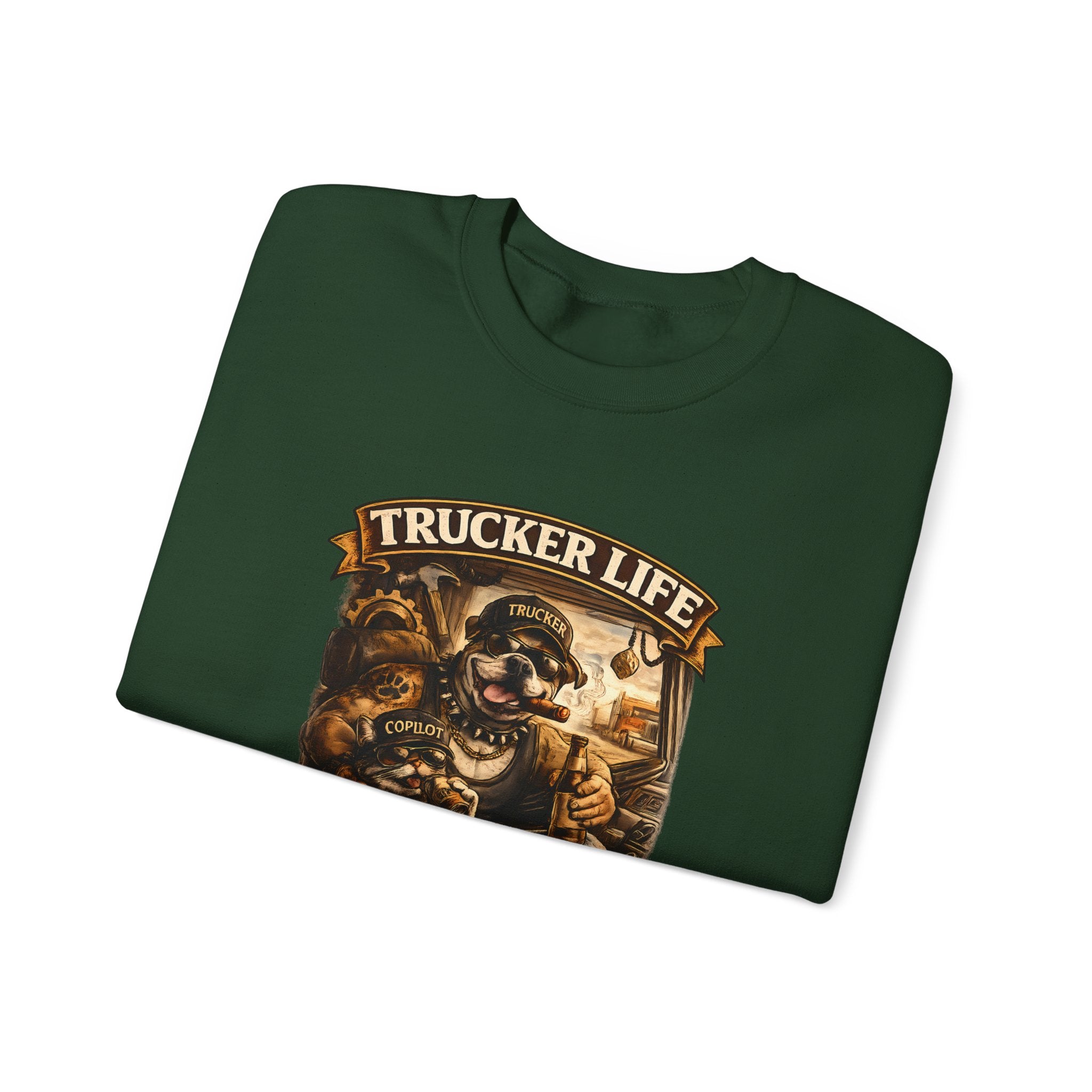 Trucker Life Crewneck Sweatshirt – "Love My Freedom" Vintage Trucker Graphic