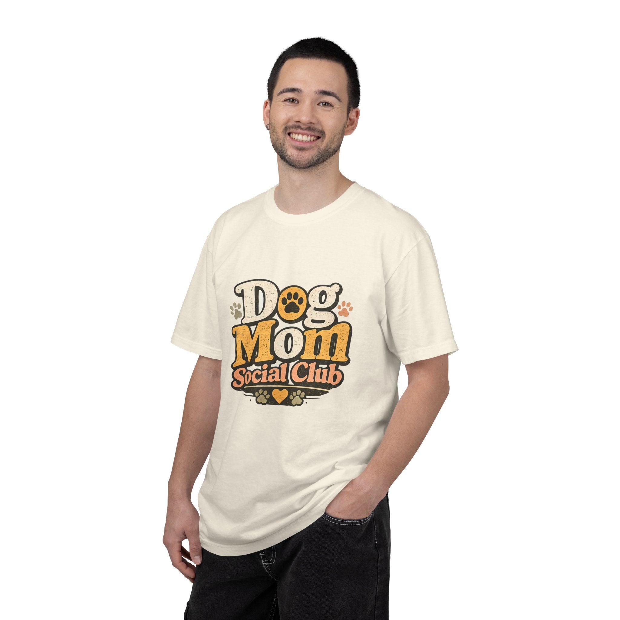 Dog Mom Social Club T-Shirt — Cute Paw Print Graphic Tee for Dog Lovers Printify