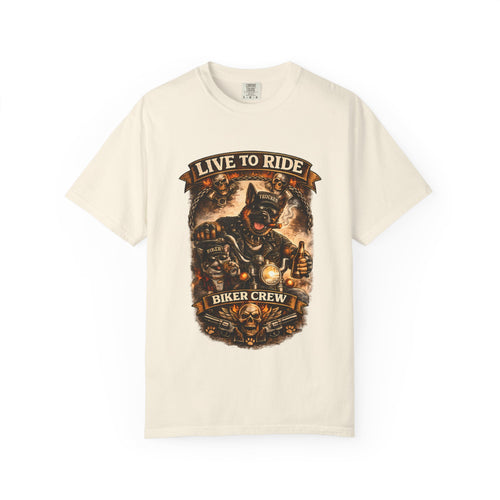 Live to Ride Biker Crew T-Shirt - Motorcycle Club Graphic Tee