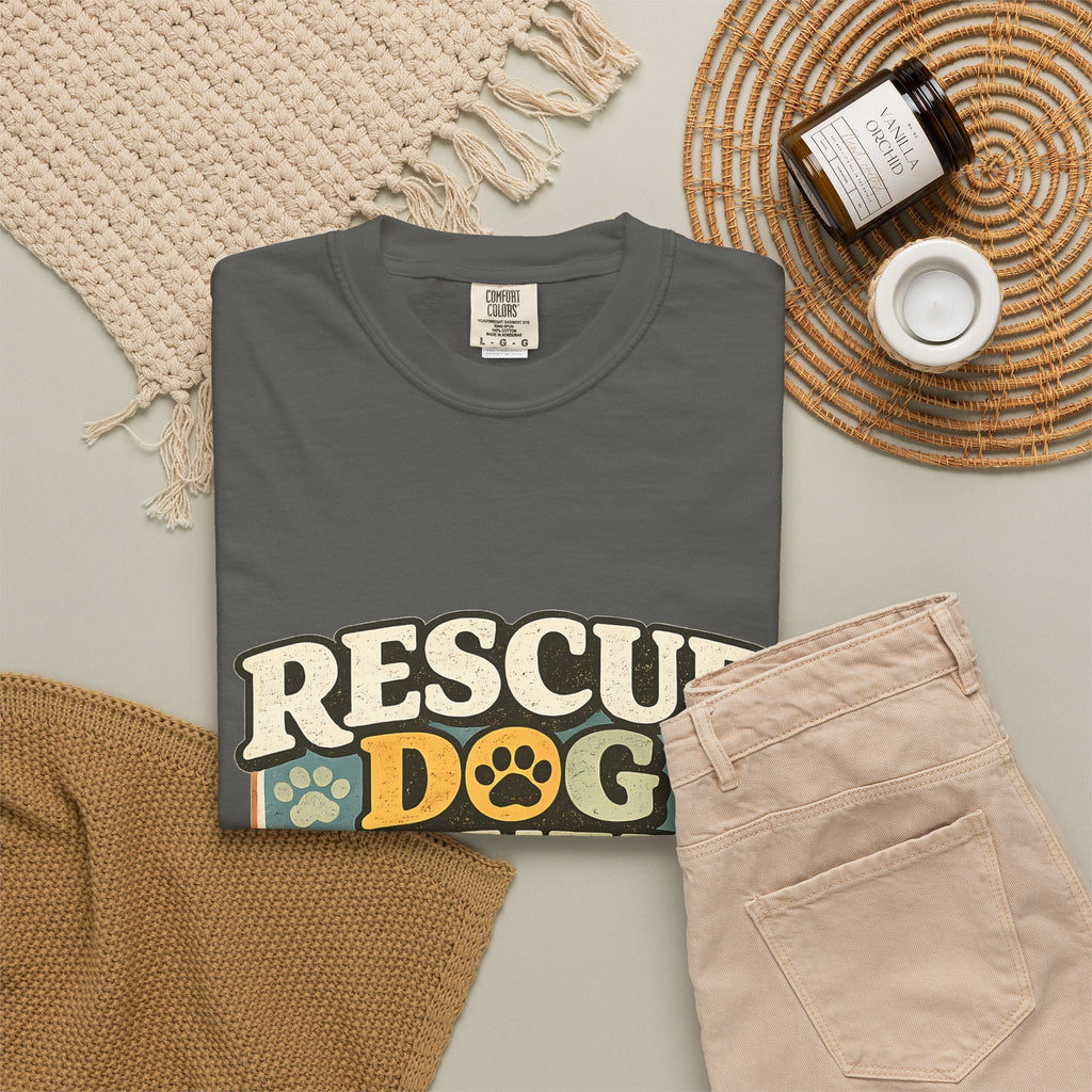 Rescue Dog Lover T-Shirt — "Adopt Don't Shop" Paw Print Tee Printify