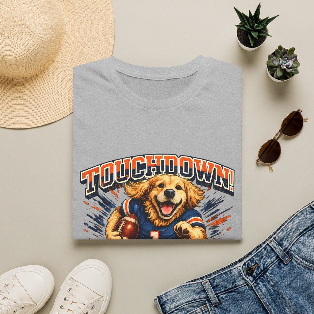 Touchdown! Golden Retriever Football T-Shirt Printify