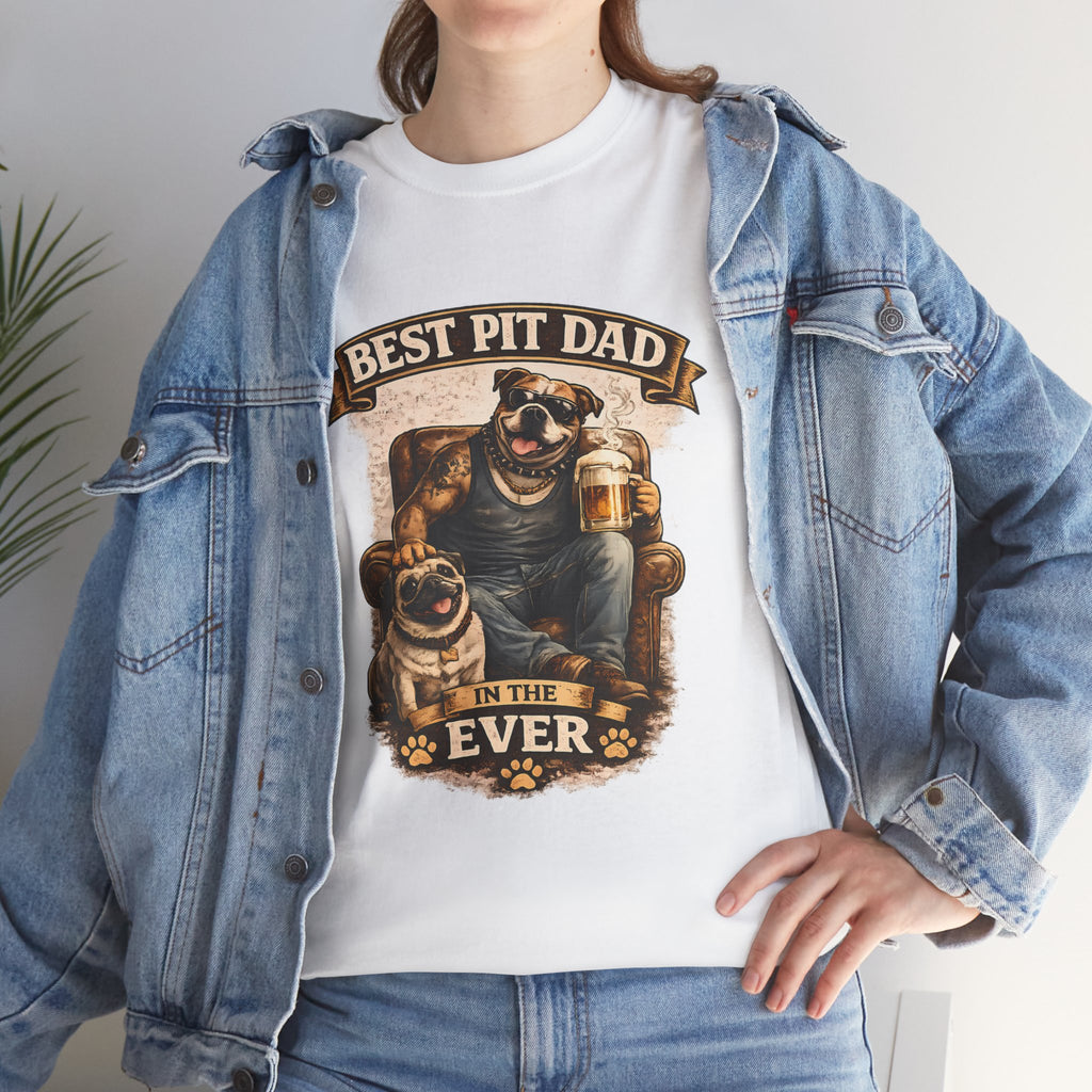 Pit Bull Dad T‑Shirt - “Best Pit Dad Ever” Cute Pitbull Father Tee
