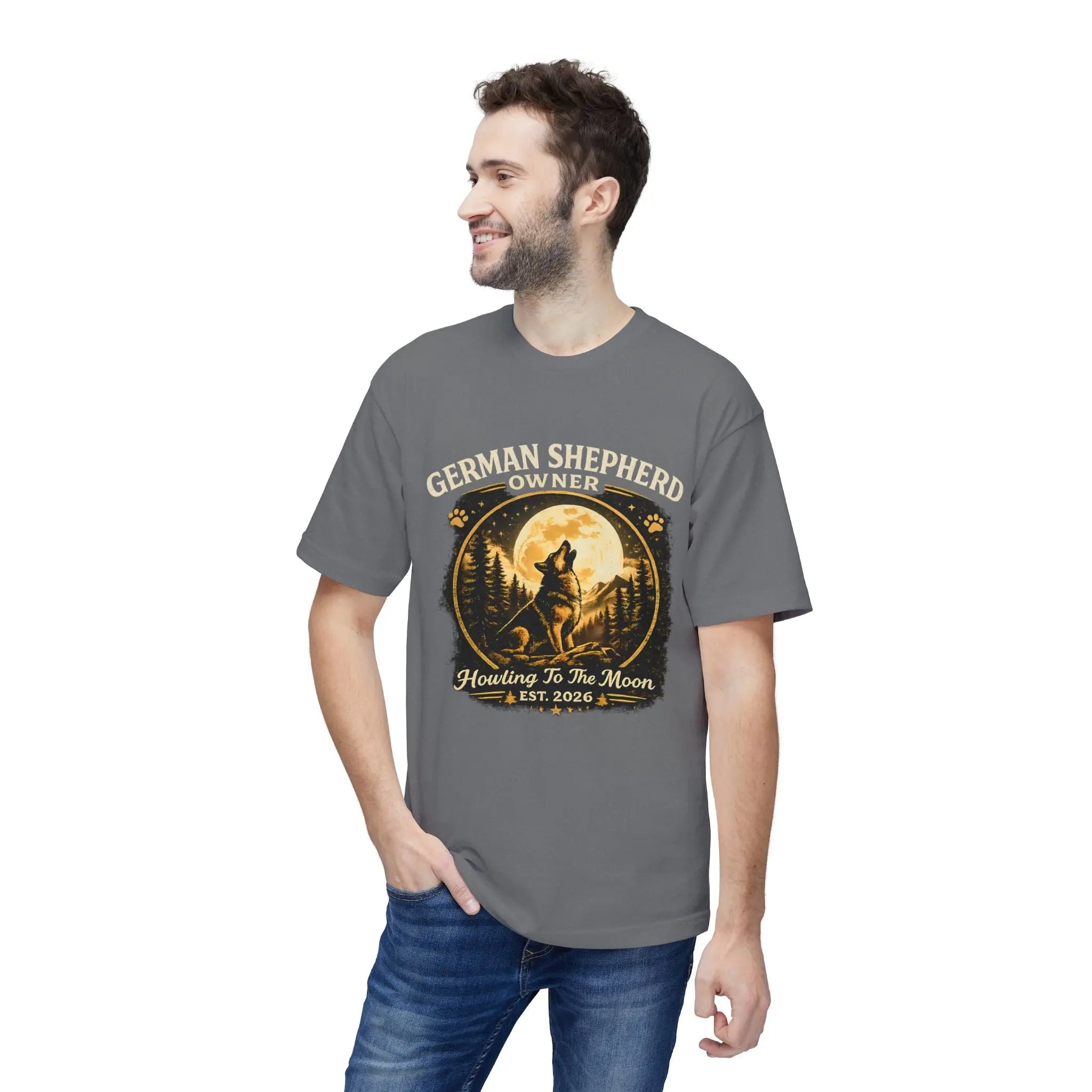 Howling to the Moon German Shepherd T-Shirt — Dog Owner Gift Printify