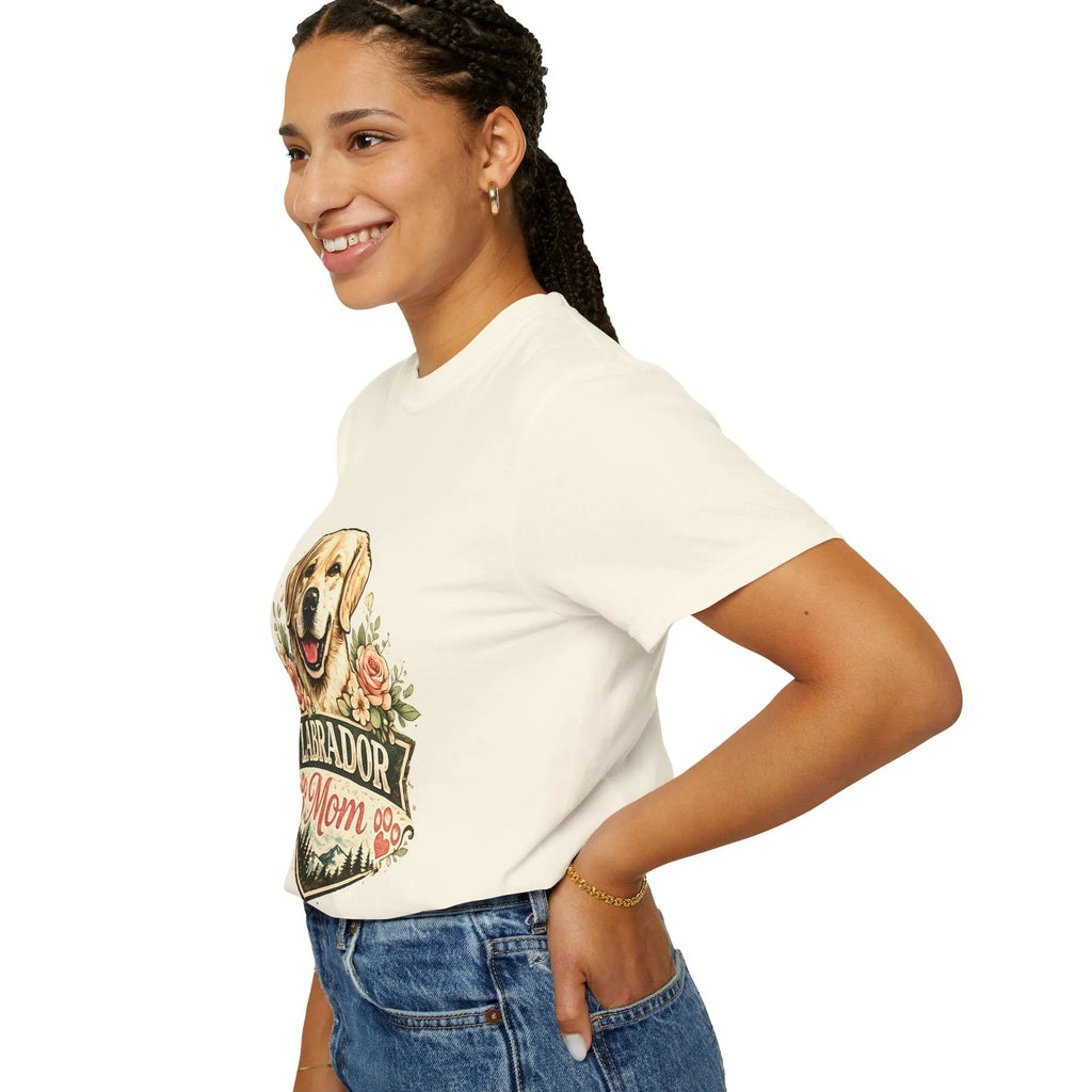 Labrador Mom T-Shirt — Floral Retriever Graphic Tee for Dog Lovers