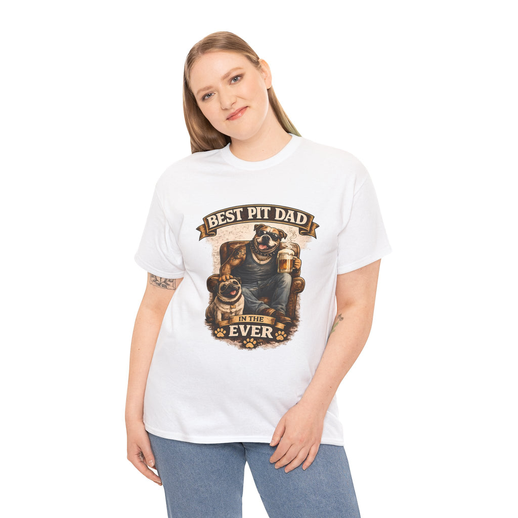 Pit Bull Dad T‑Shirt - “Best Pit Dad Ever” Cute Pitbull Father Tee