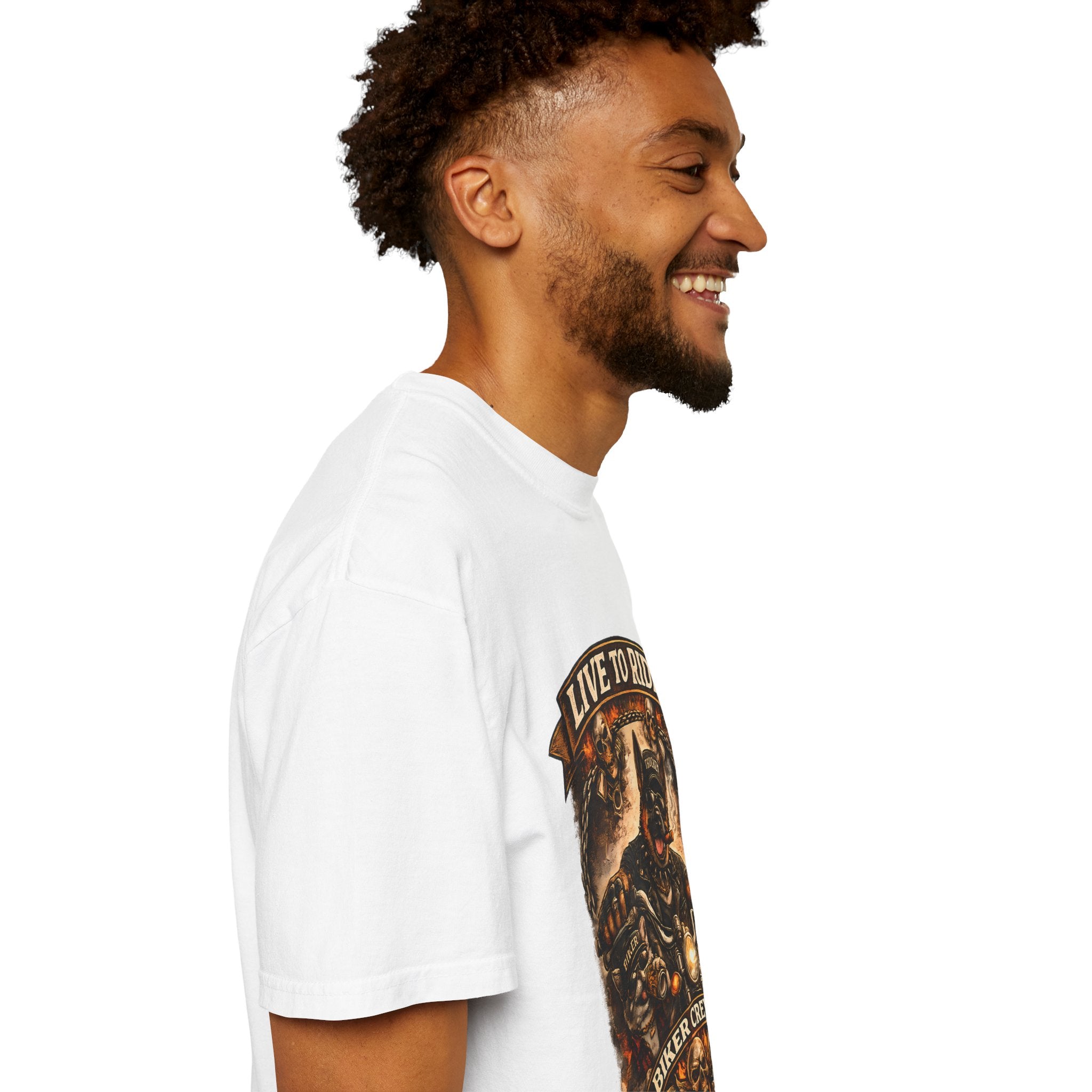 Live to Ride Biker Crew T-Shirt - Motorcycle Club Graphic Tee