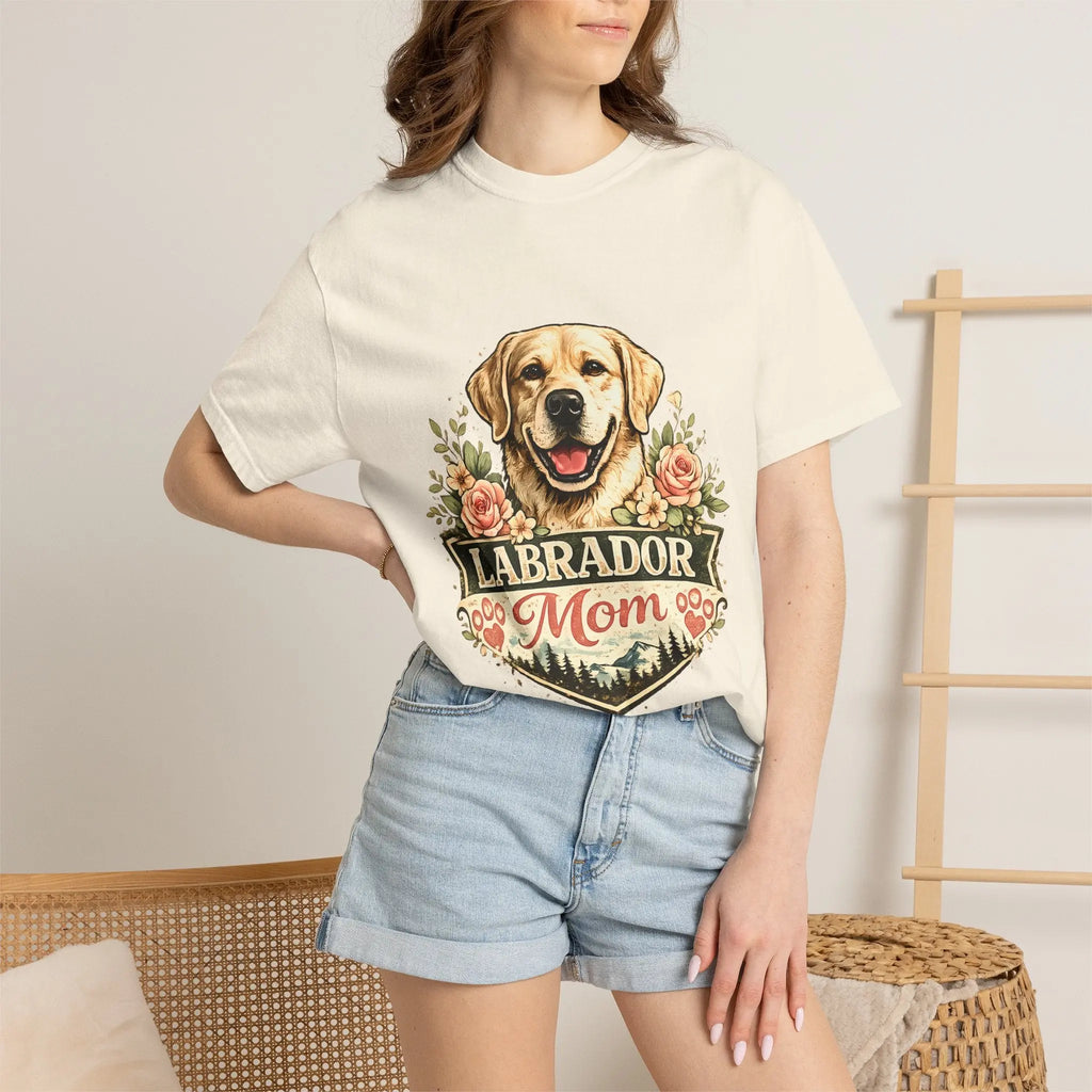 Labrador Mom T-Shirt — Floral Retriever Graphic Tee for Dog Lovers
