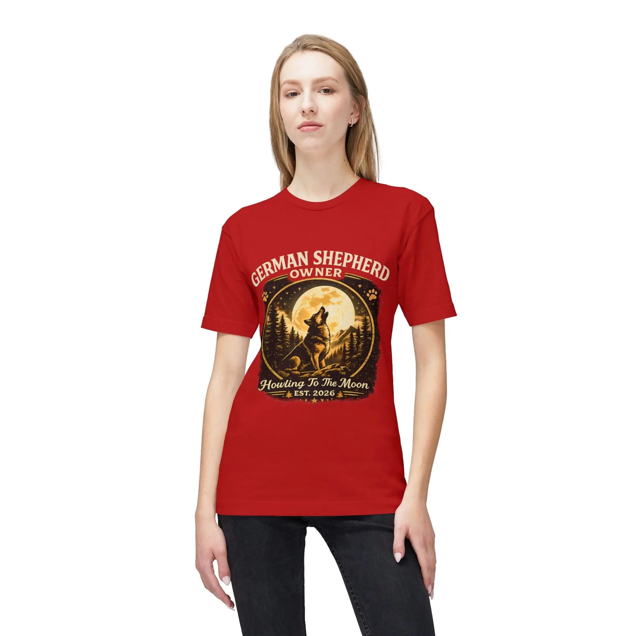 Howling to the Moon German Shepherd T-Shirt — Dog Owner Gift Printify