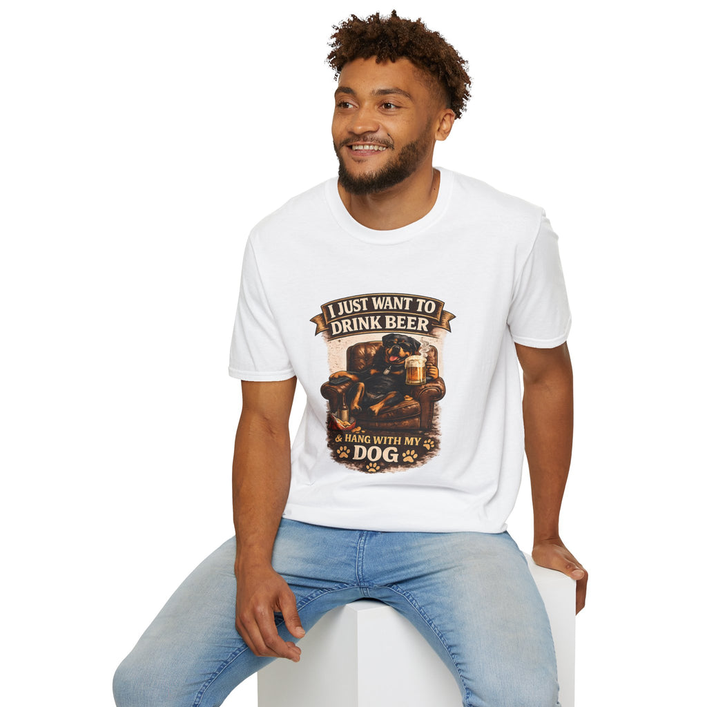 Beer & Dog T-Shirt — "I Just Want to Drink Beer & Hang With My Dog" Graphic Tee