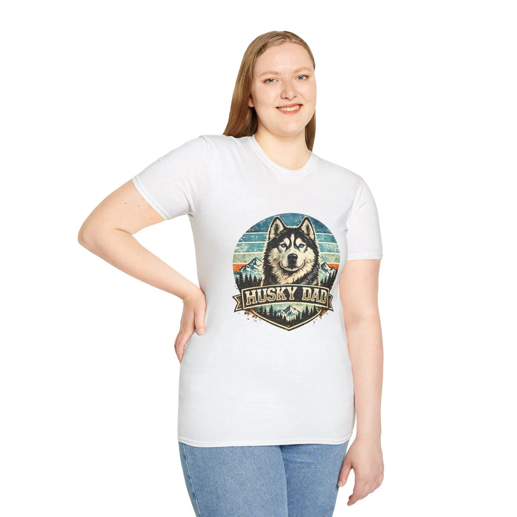 Husky Dad T-Shirt — Retro Siberian Husky Graphic Tee for Dog Lovers