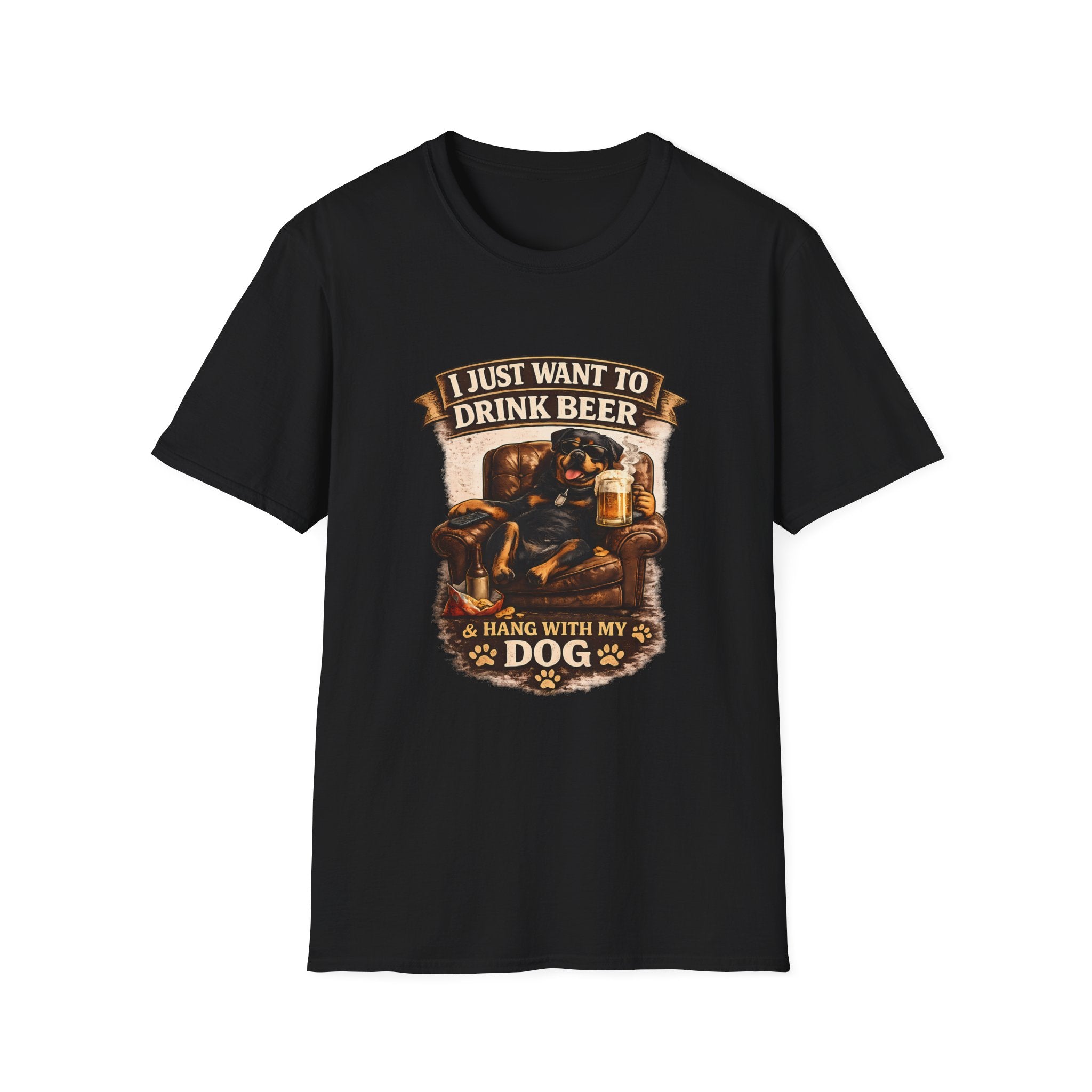 Beer & Dog T-Shirt — "I Just Want to Drink Beer & Hang With My Dog" Graphic Tee