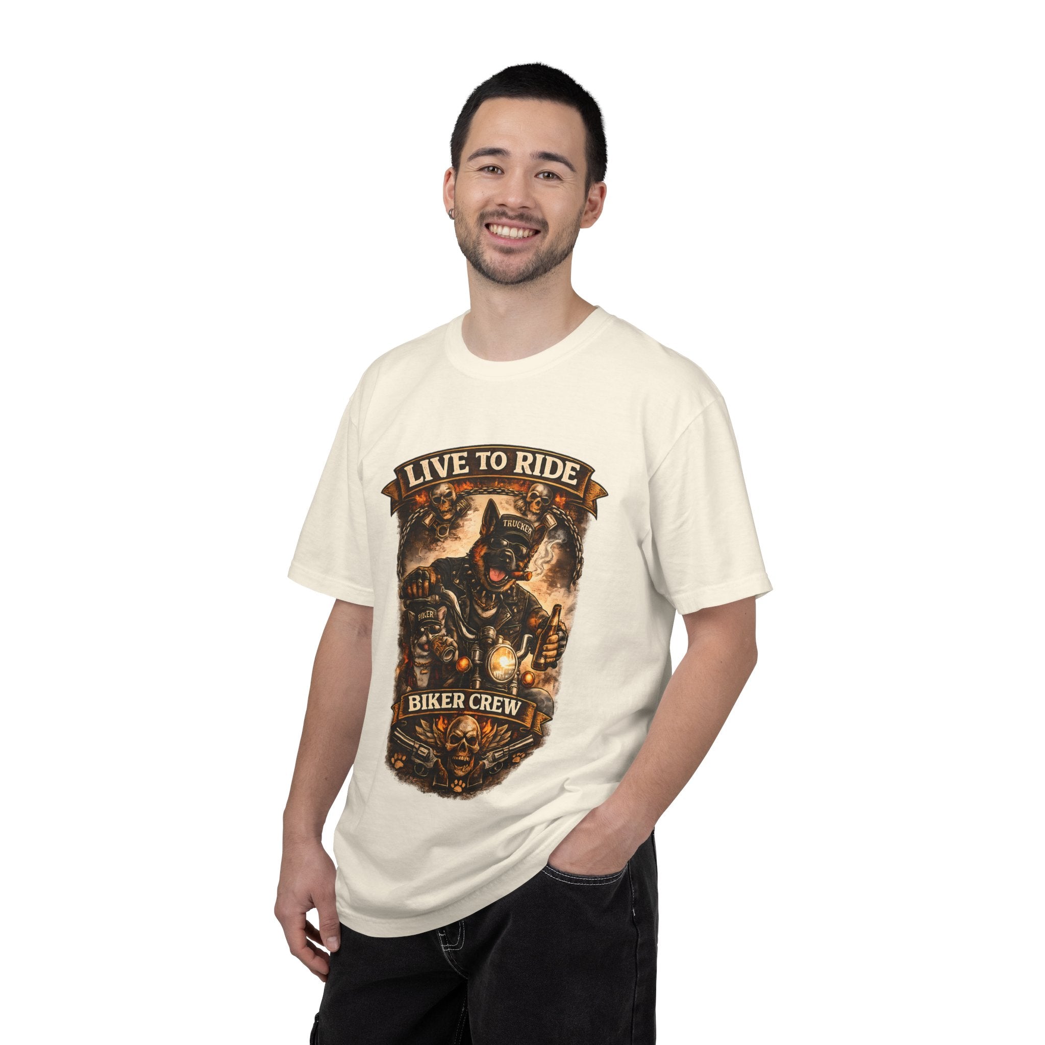 Live to Ride Biker Crew T-Shirt - Motorcycle Club Graphic Tee