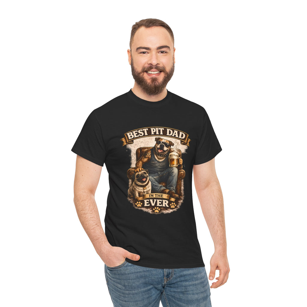 Pit Bull Dad T‑Shirt - “Best Pit Dad Ever” Cute Pitbull Father Tee