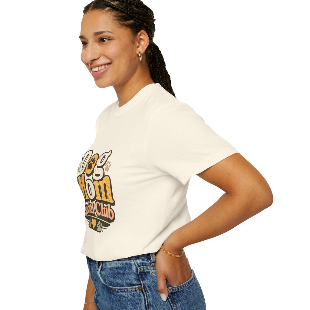 Dog Mom Social Club T-Shirt — Cute Paw Print Graphic Tee for Dog Lovers Printify