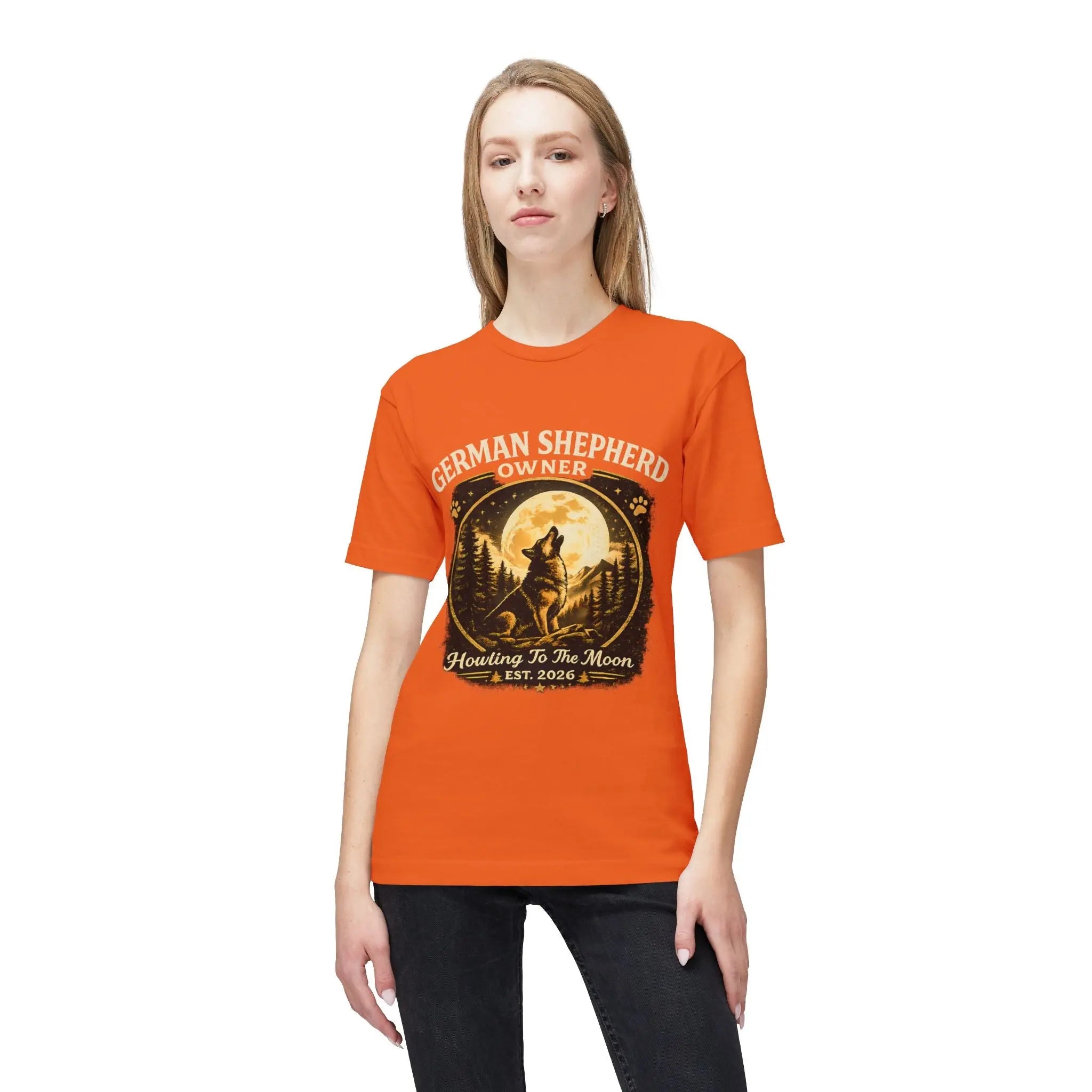 Howling to the Moon German Shepherd T-Shirt — Dog Owner Gift Printify
