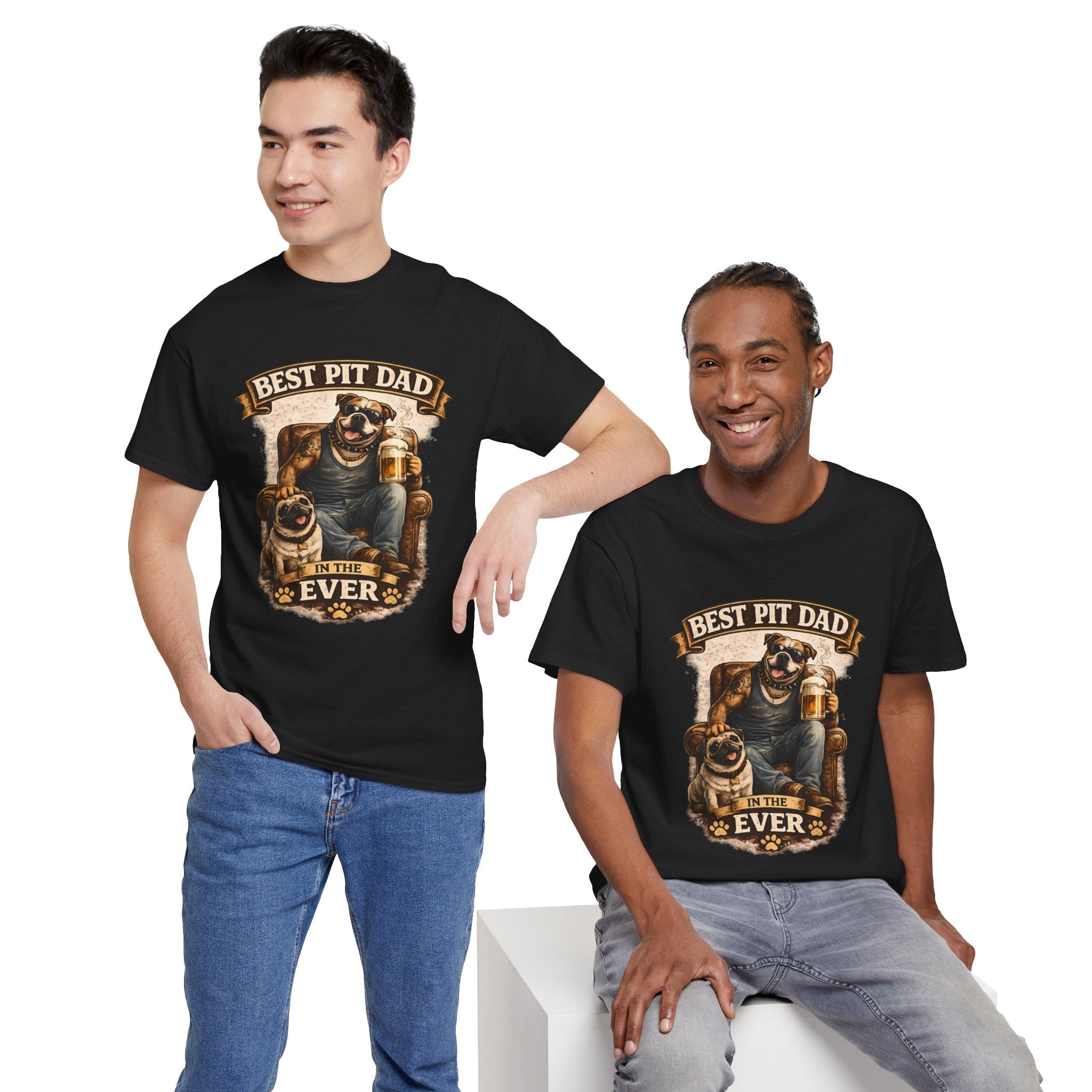 Pit Bull Dad T‑Shirt - “Best Pit Dad Ever” Cute Pitbull Father Tee